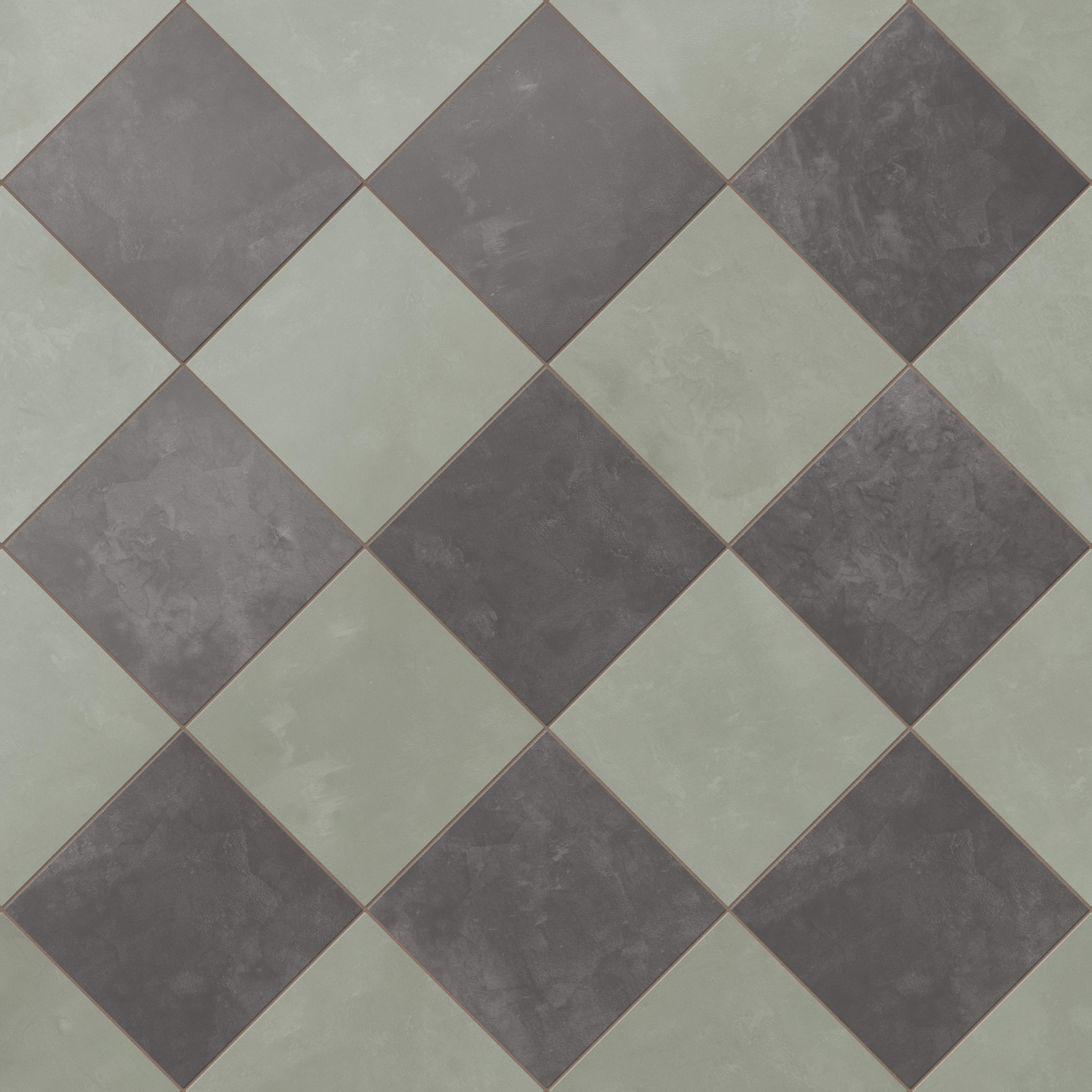 Isabel 6 x 6 Checkerboard Matte Porcelain Tile in Soft Sage and Midnight Slate