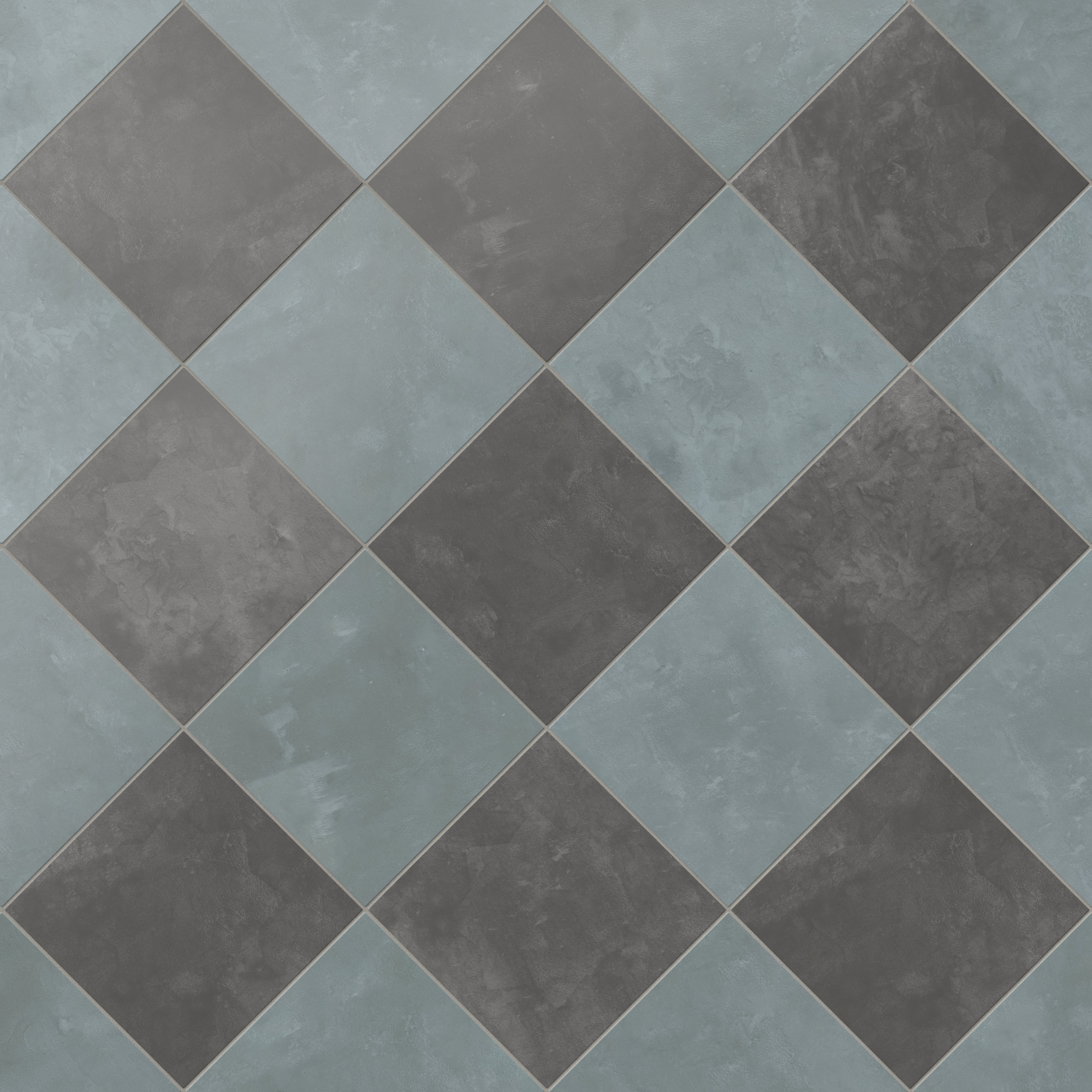 Isabel 6 x 6 Checkerboard Matte Porcelain Tile in Saltwater and Midnight Slate