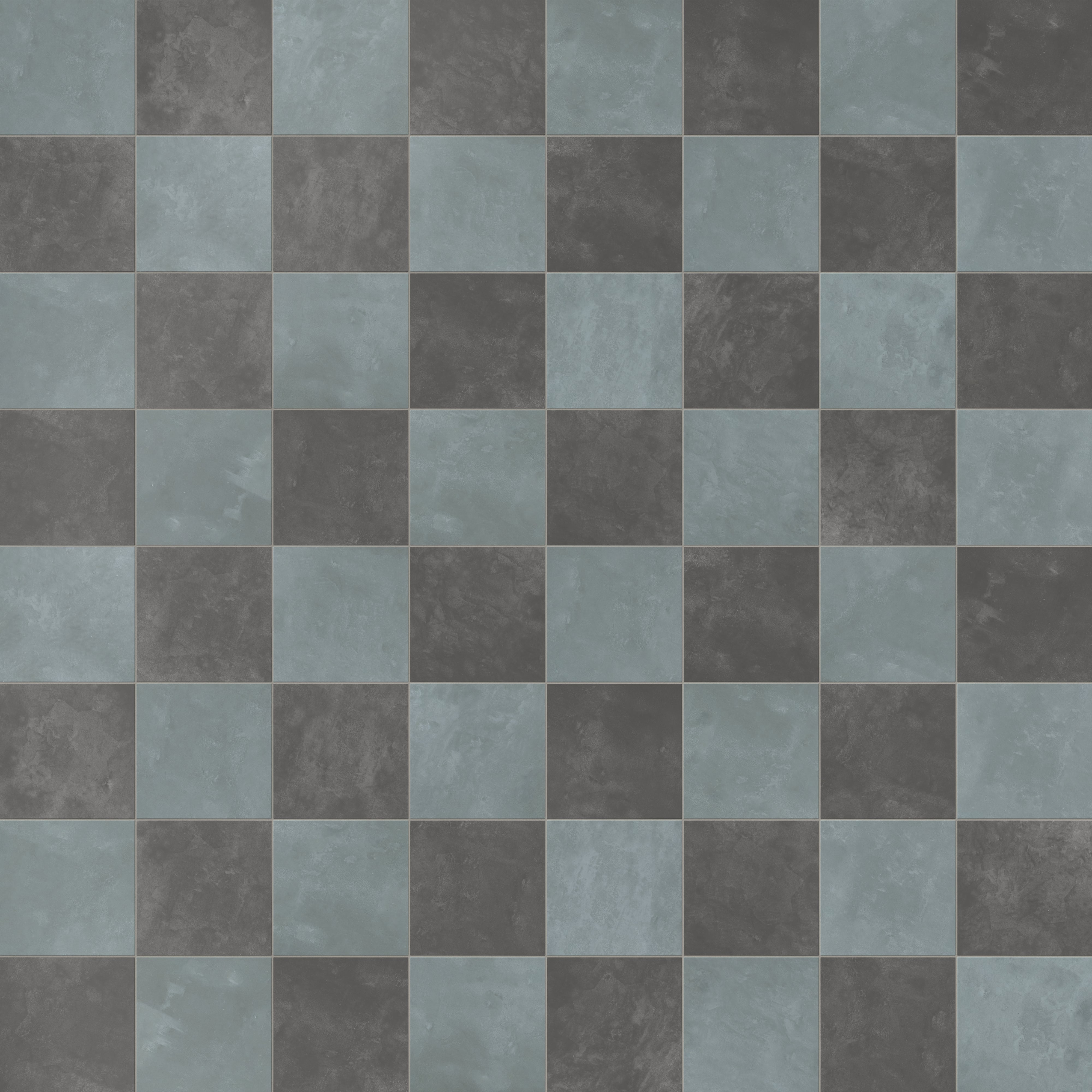 Isabel 6 x 6 Checkerboard Matte Porcelain Tile in Saltwater and Midnight Slate
