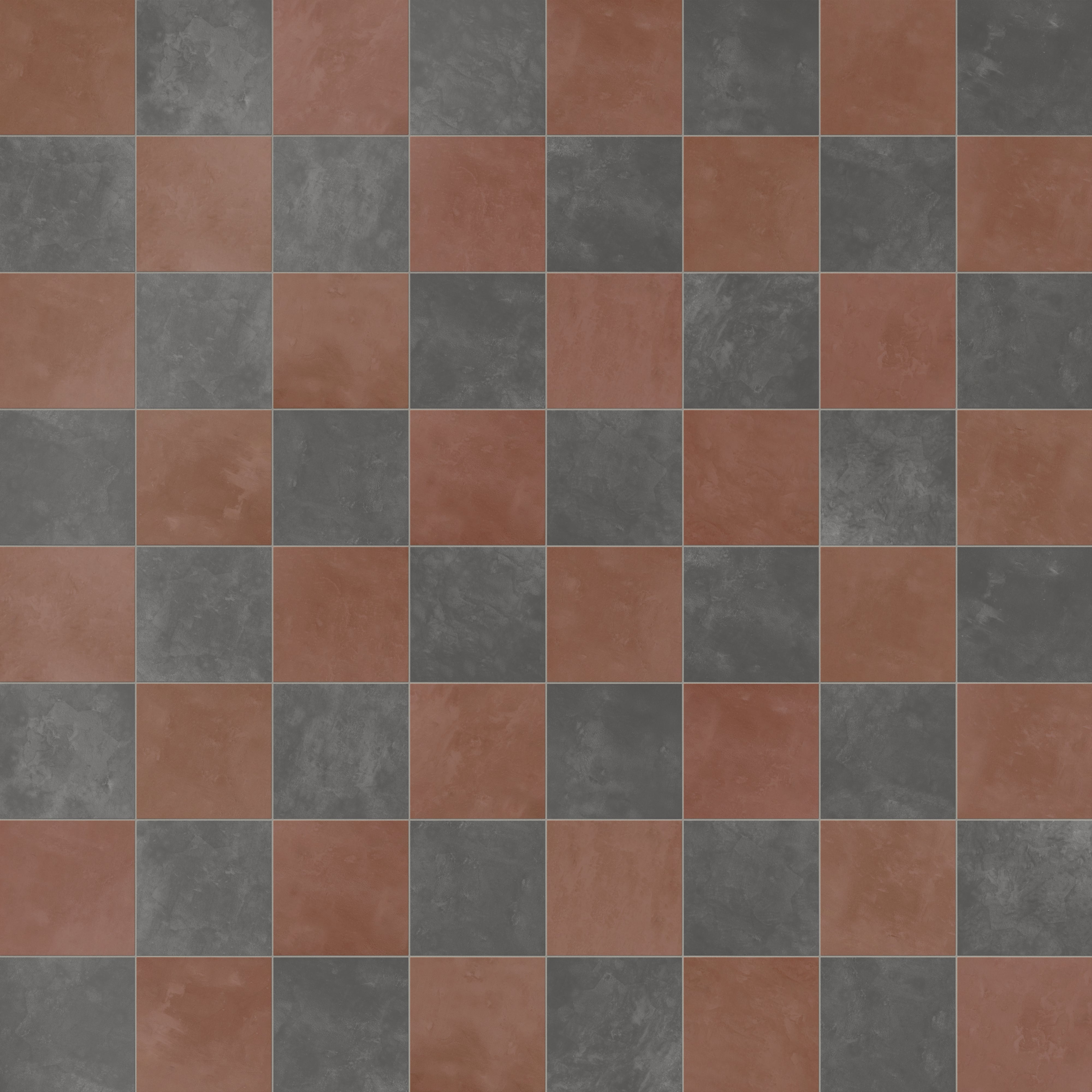 Isabel 6 x 6 Checkerboard Matte Porcelain Tile in Midnight Slate and Burnt Umber