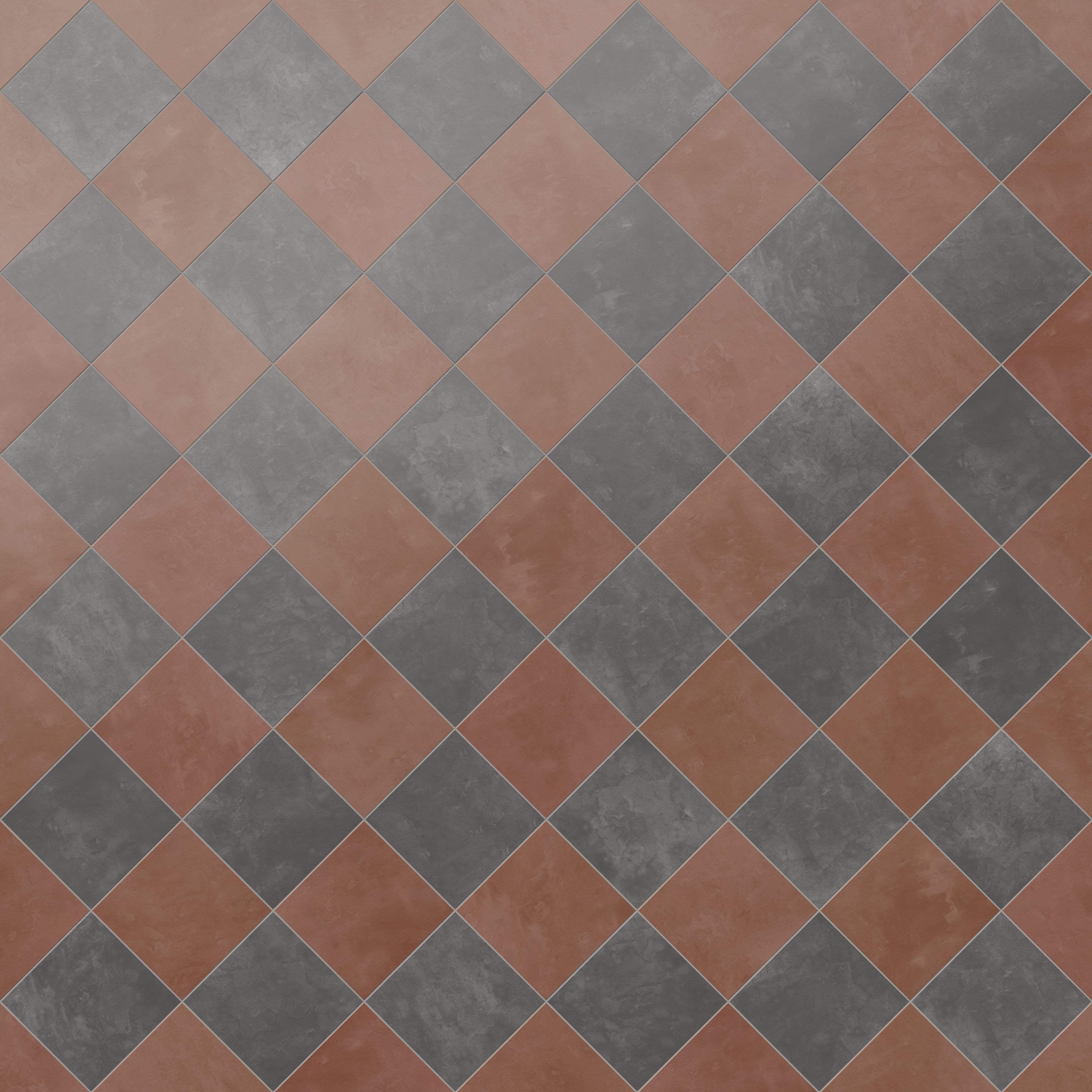 Isabel 6 x 6 Checkerboard Matte Porcelain Tile in Midnight Slate and Burnt Umber