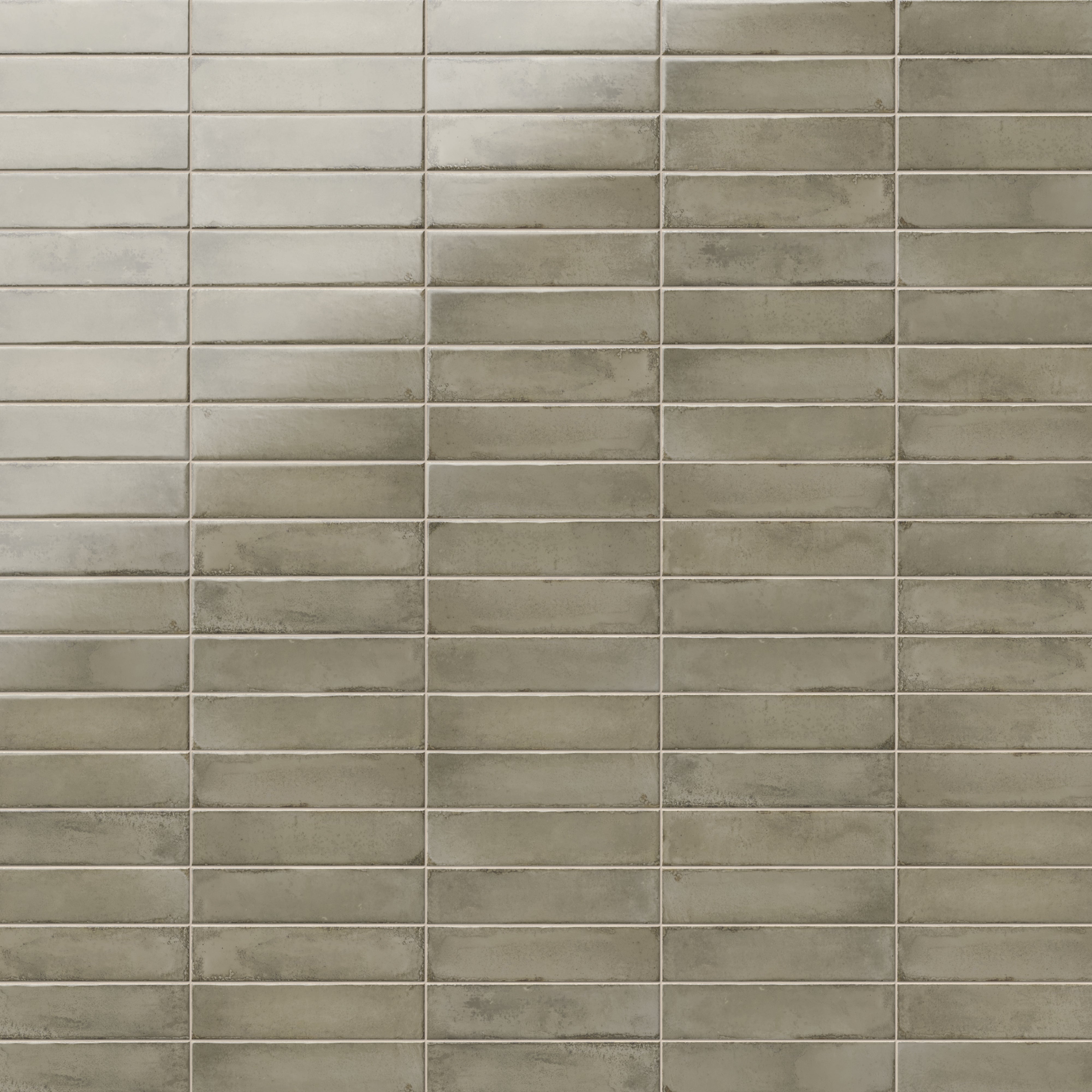 Mara 2x10 Glossy Ceramic Tile in Natural Grey