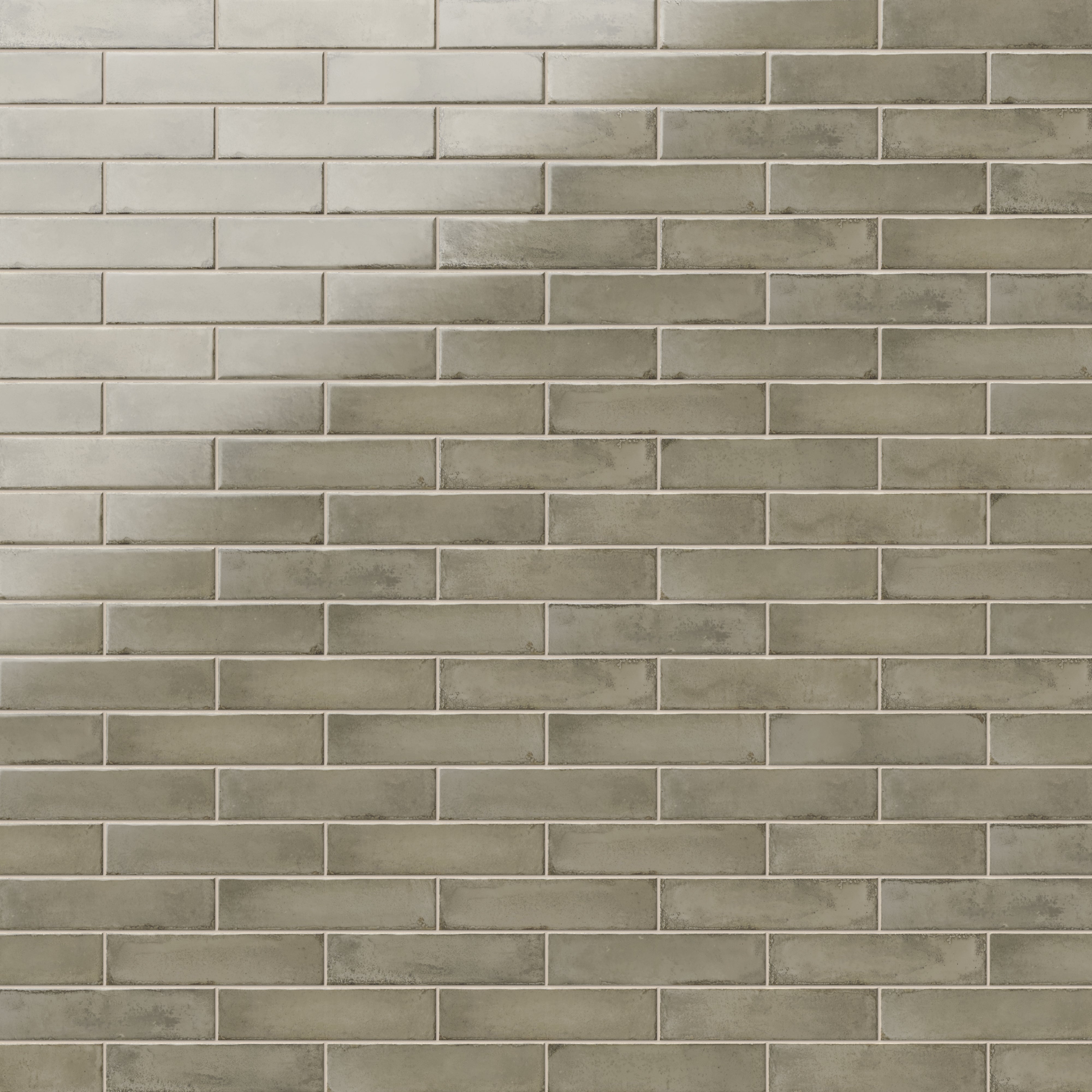 Mara 2x10 Glossy Ceramic Tile in Natural Grey