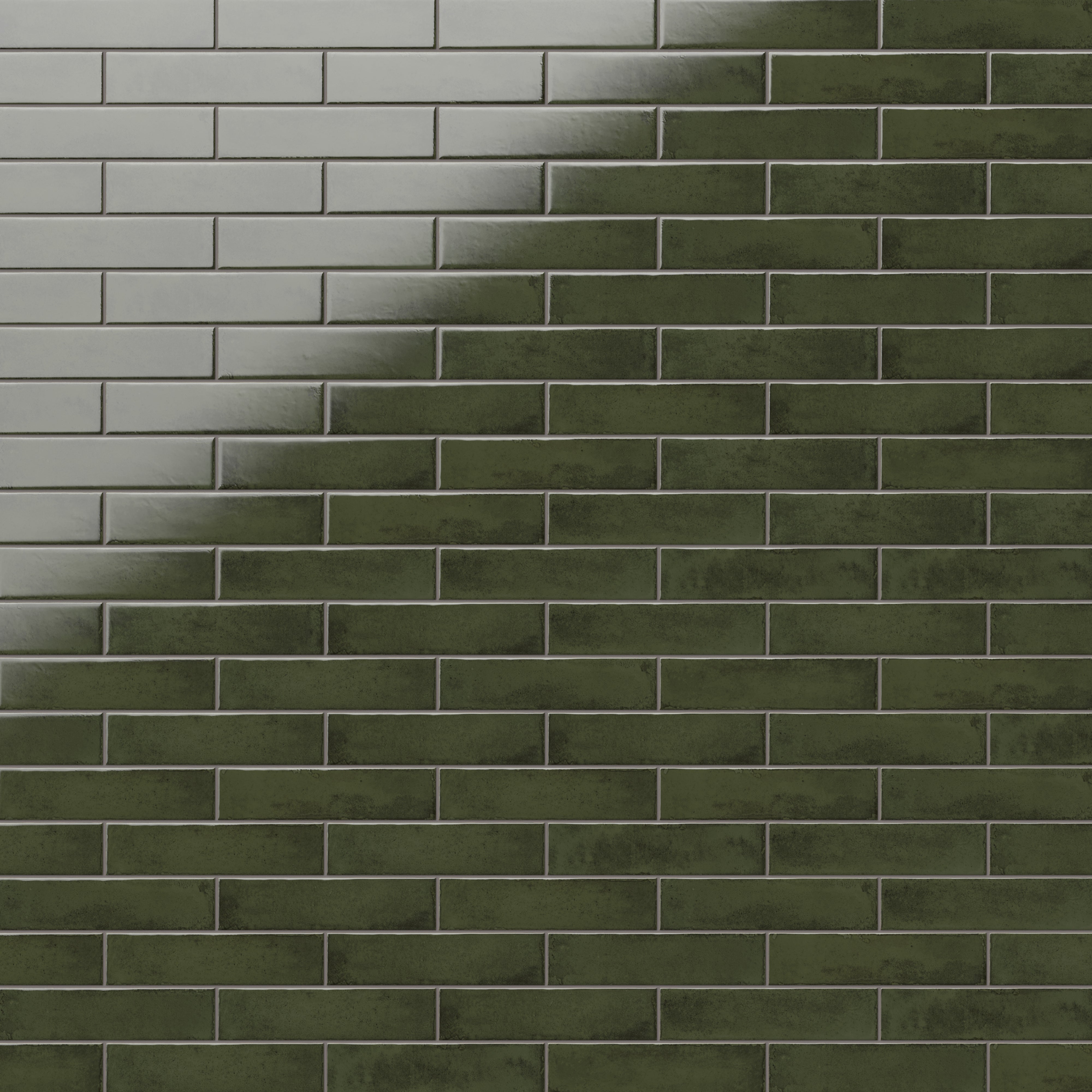 Mara 2x10 Glossy Ceramic Tile in Nettle Green