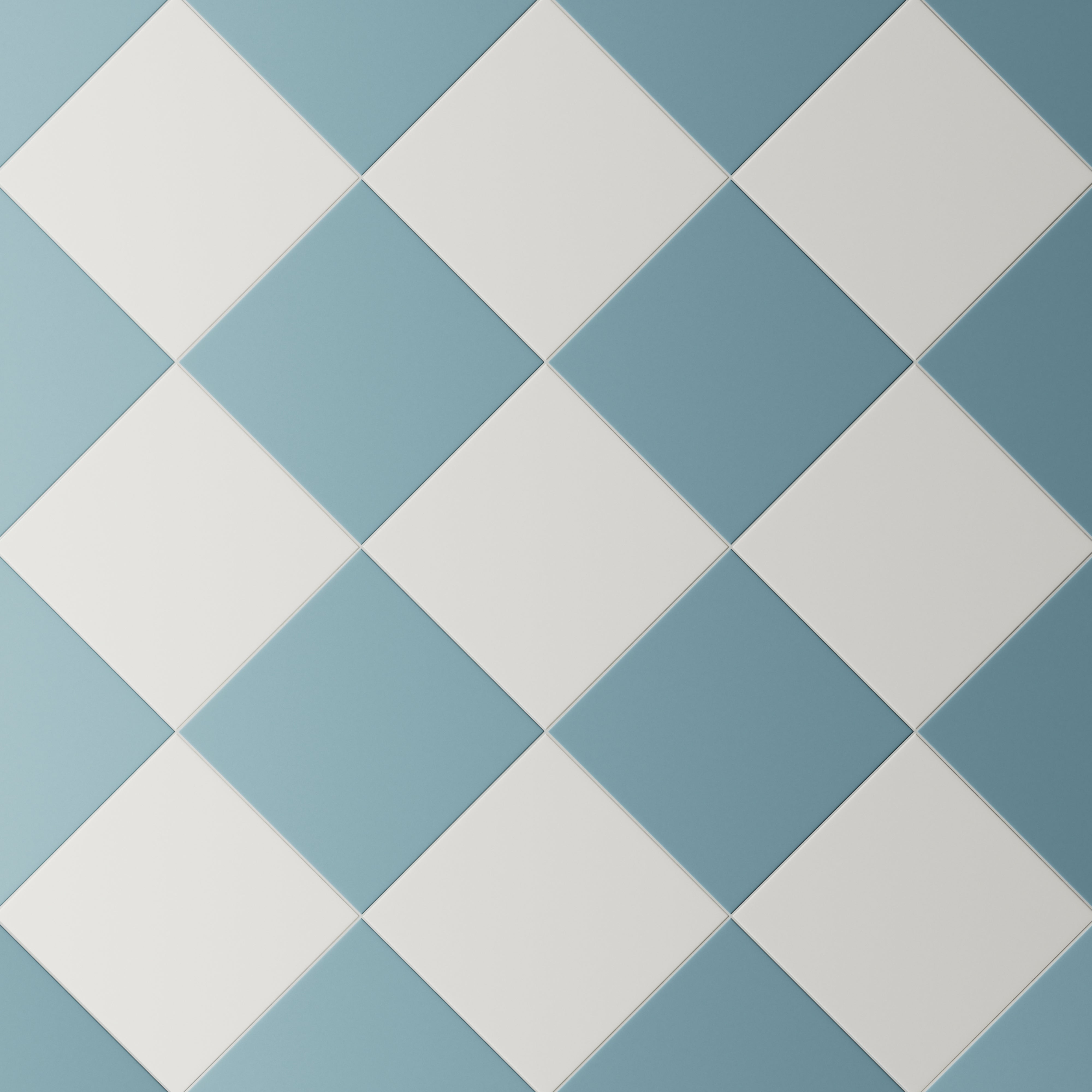 Merrick 8 x 8 Checkerboard Matte Porcelain Tile in Ska Blue and Ambient White