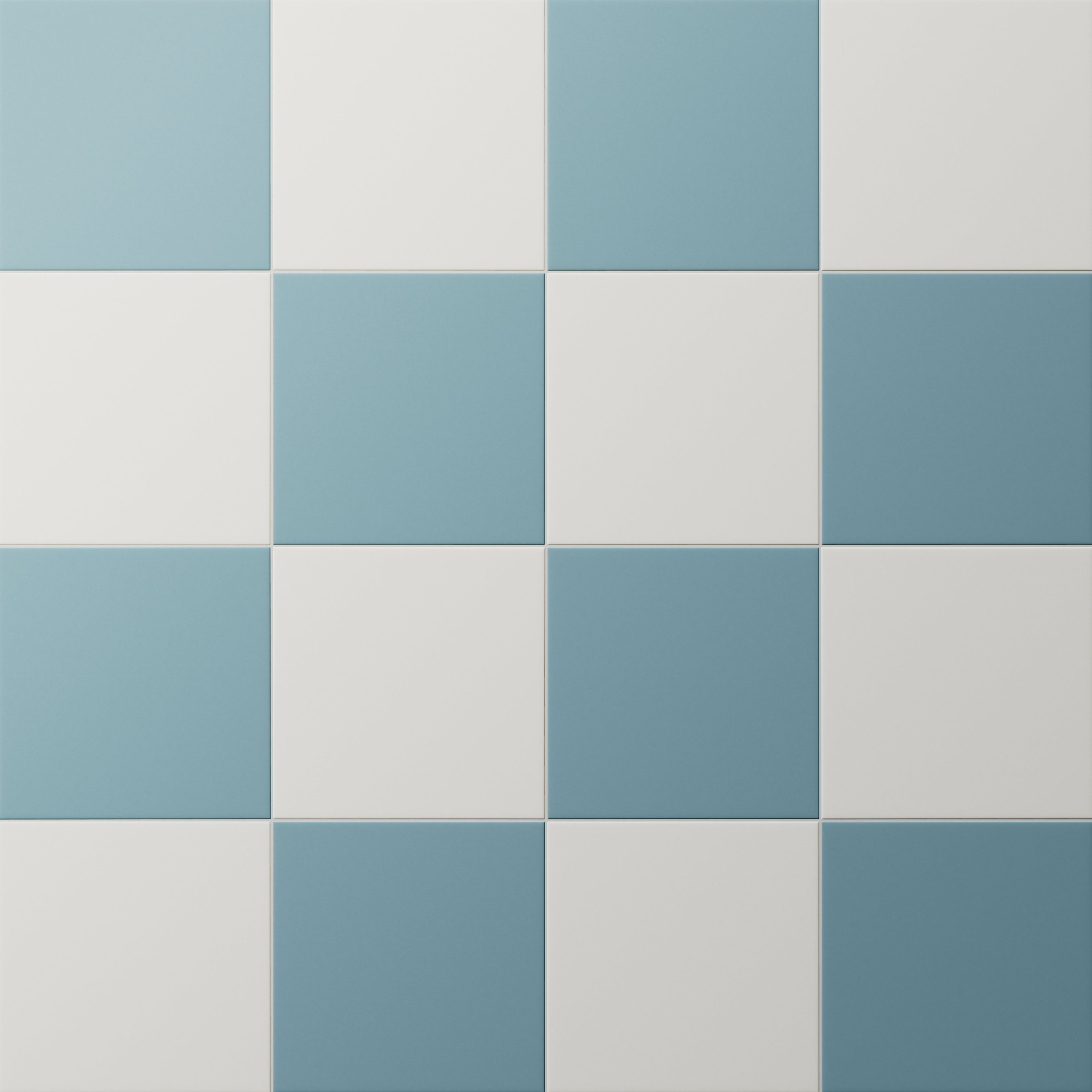 Merrick 8 x 8 Checkerboard Matte Porcelain Tile in Ska Blue and Ambient White