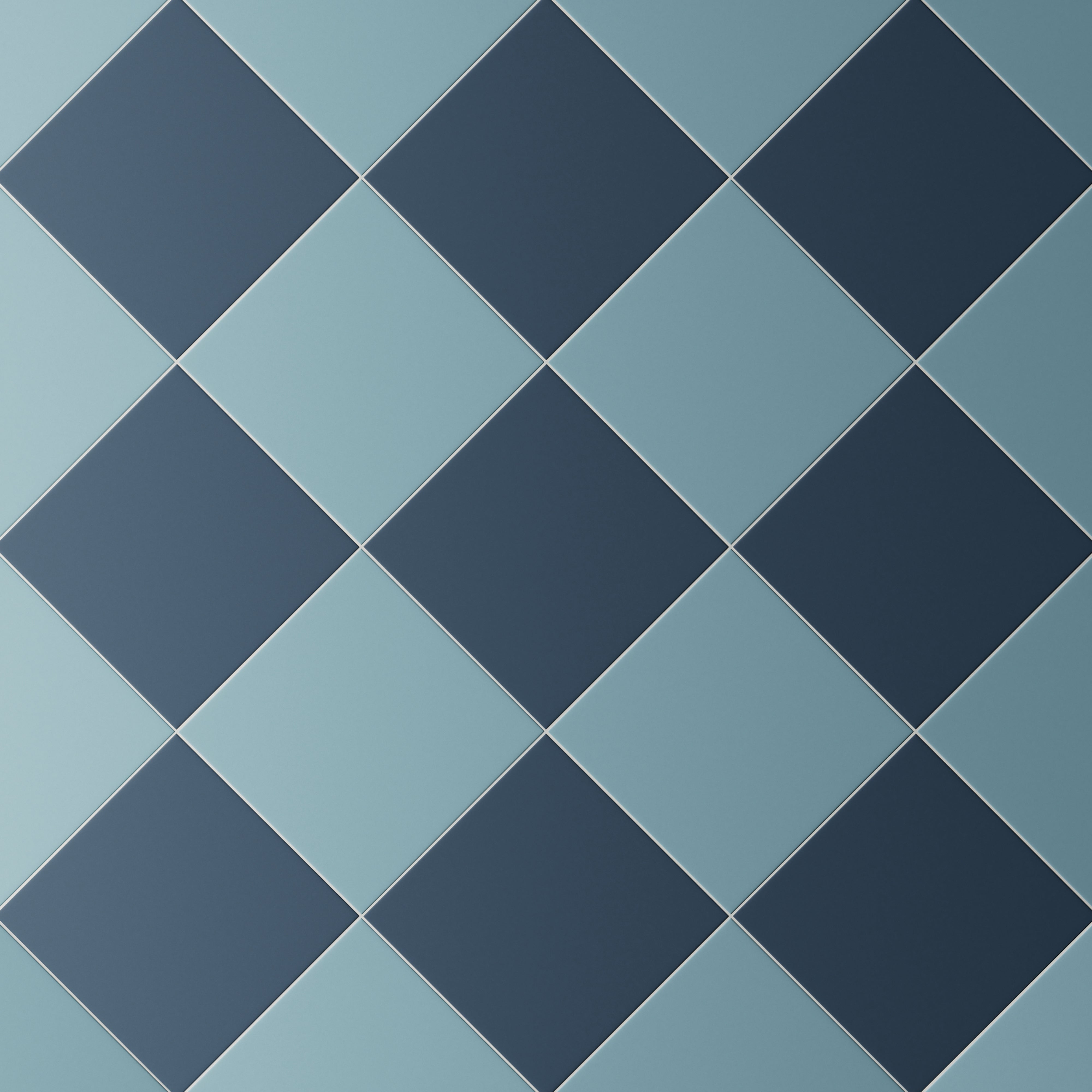 Merrick 8 x 8 Checkerboard Matte Porcelain Tile in Ska Blue and Rhythm and Blues