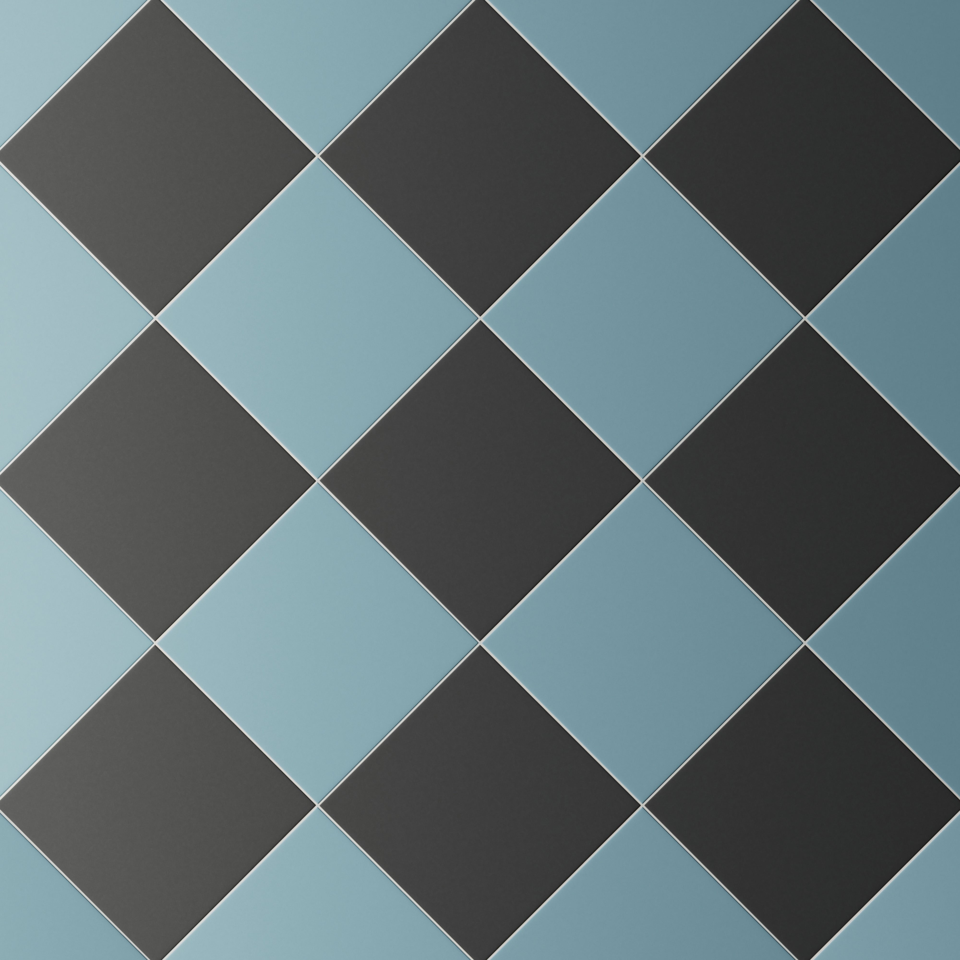 Merrick 8 x 8 Checkerboard Matte Porcelain Tile in Ska Blue and Synth Black