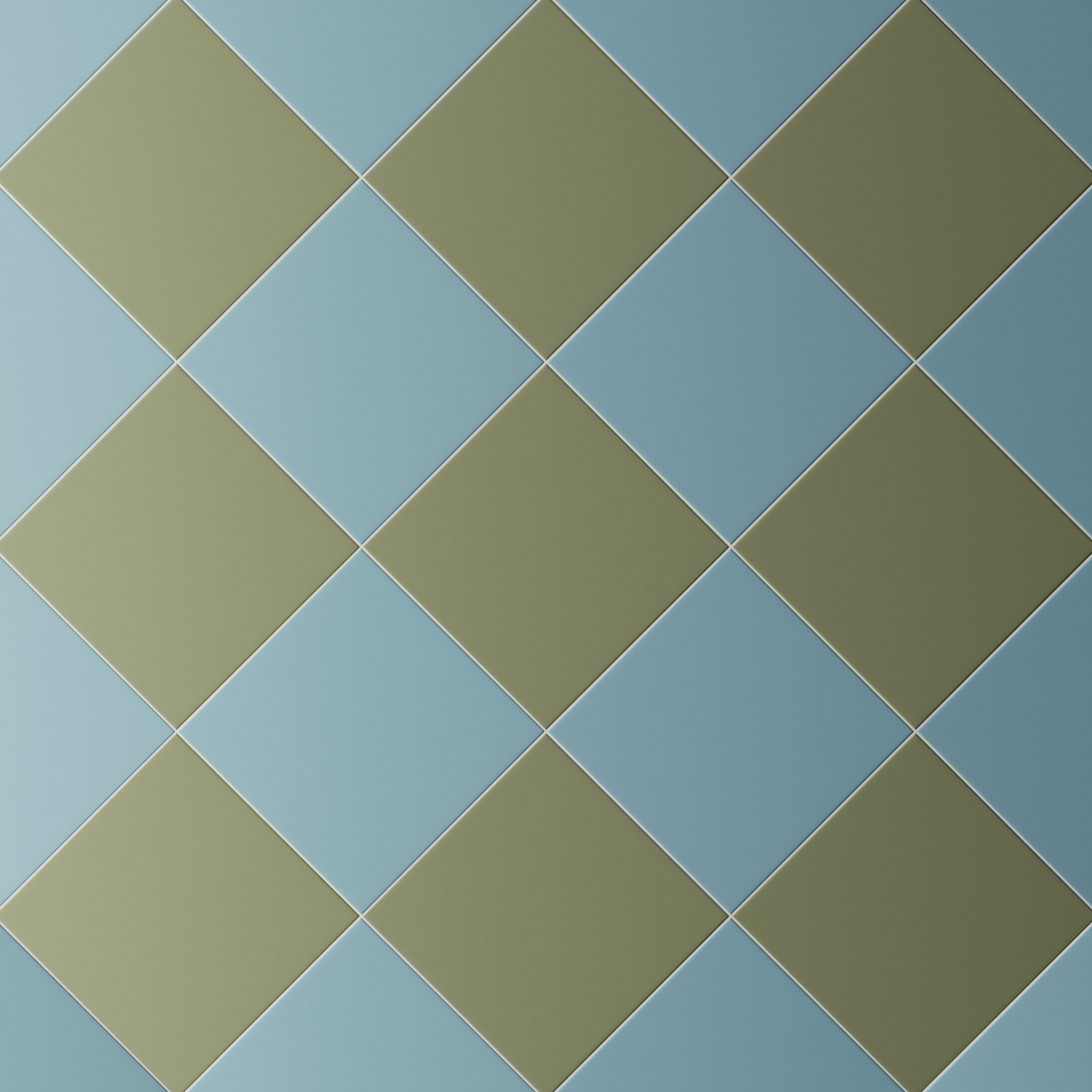 Merrick 8 x 8 Checkerboard Matte Porcelain Tile in Ska Blue and Folk Green