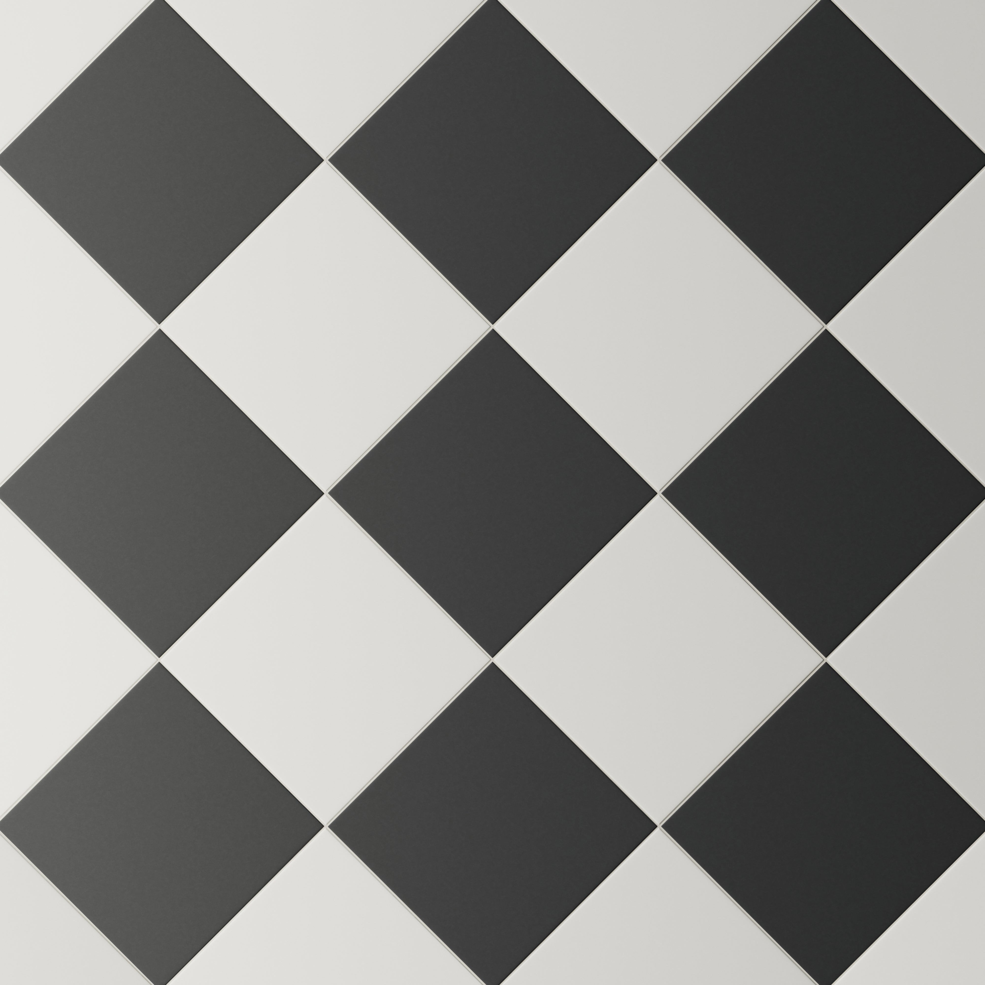 Merrick 8 x 8 Checkerboard Matte Porcelain Tile in Ambient White and Synth Black