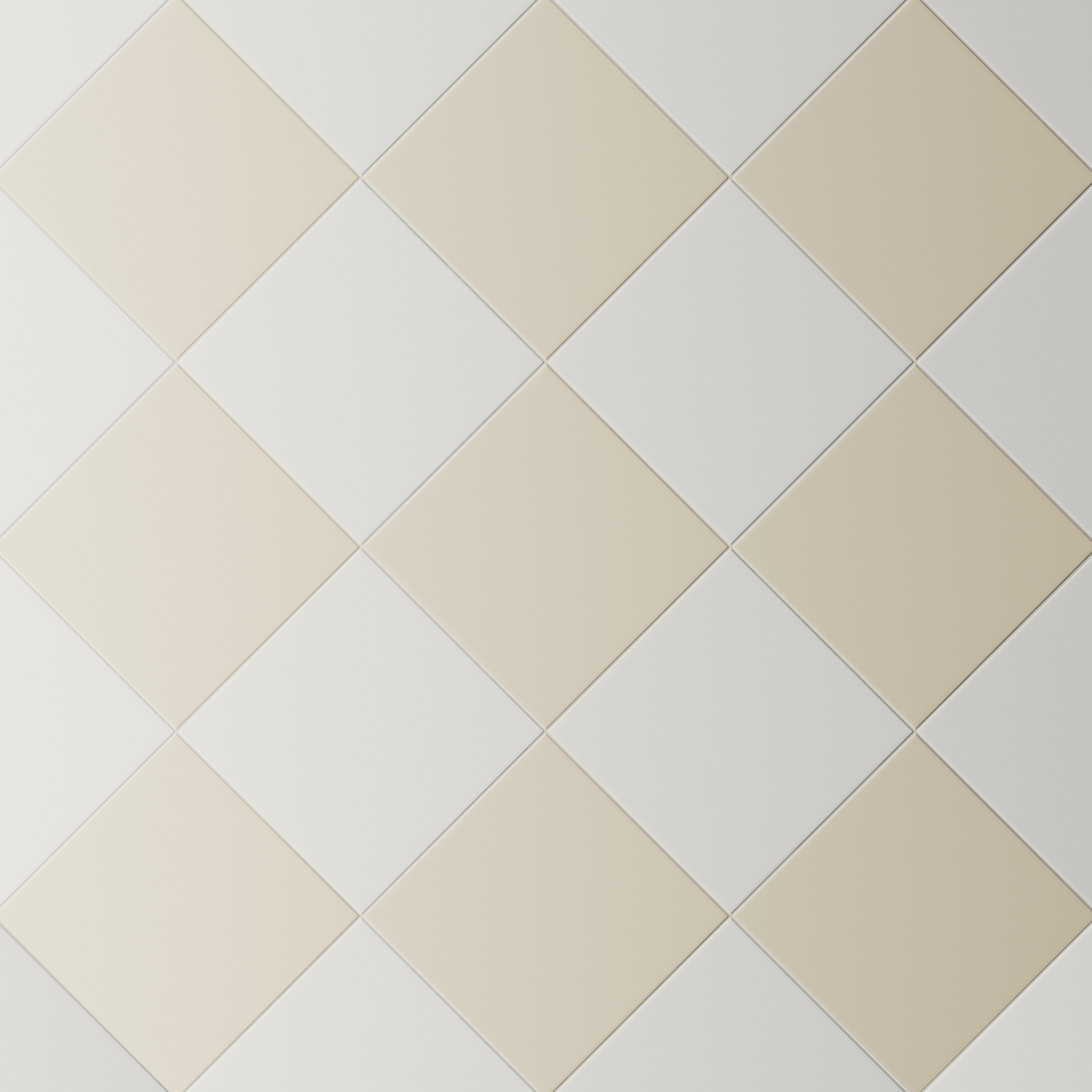 Merrick 8 x 8 Checkerboard Matte Porcelain Tile in Ambient White and Classical Beige