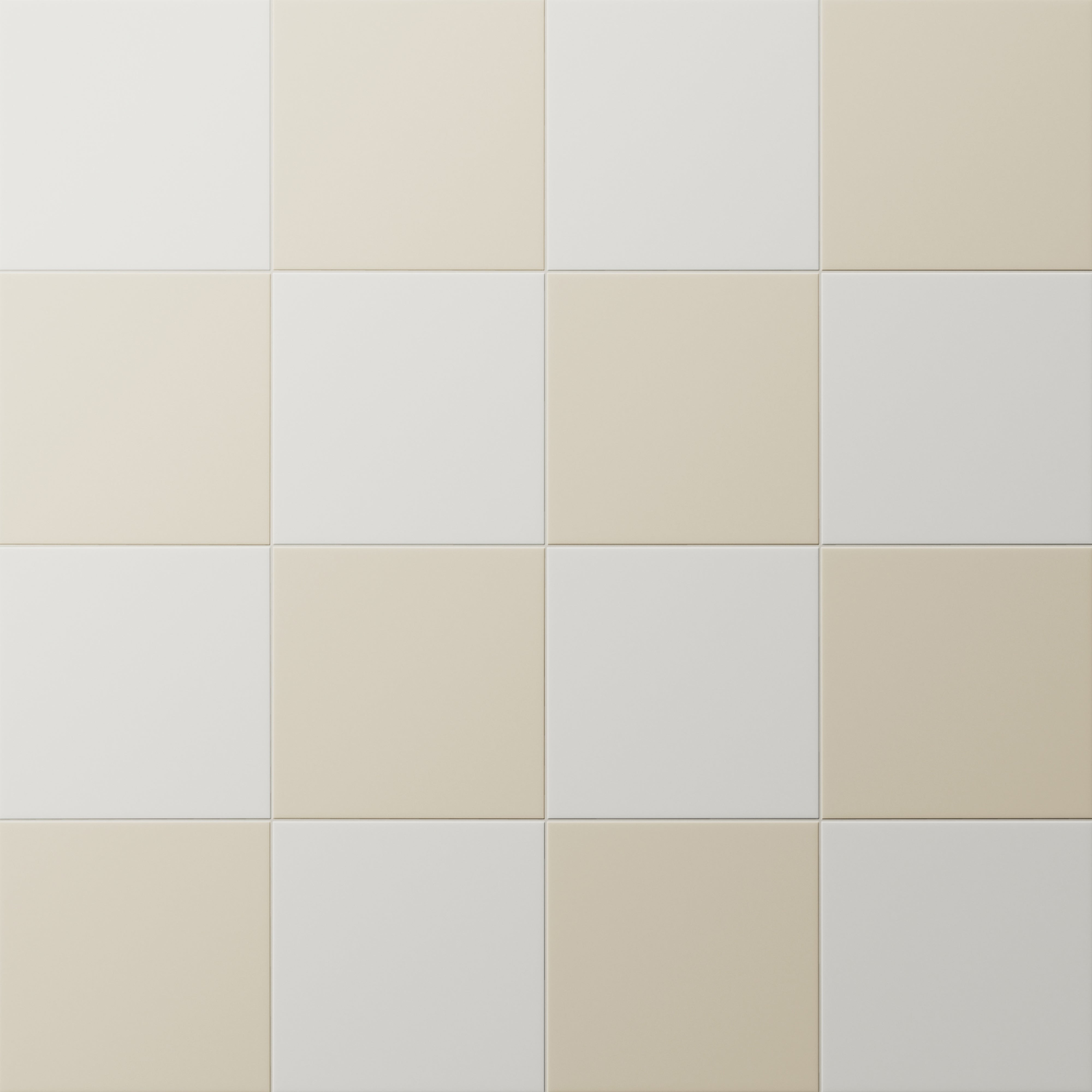 Merrick 8 x 8 Checkerboard Matte Porcelain Tile in Ambient White and Classical Beige