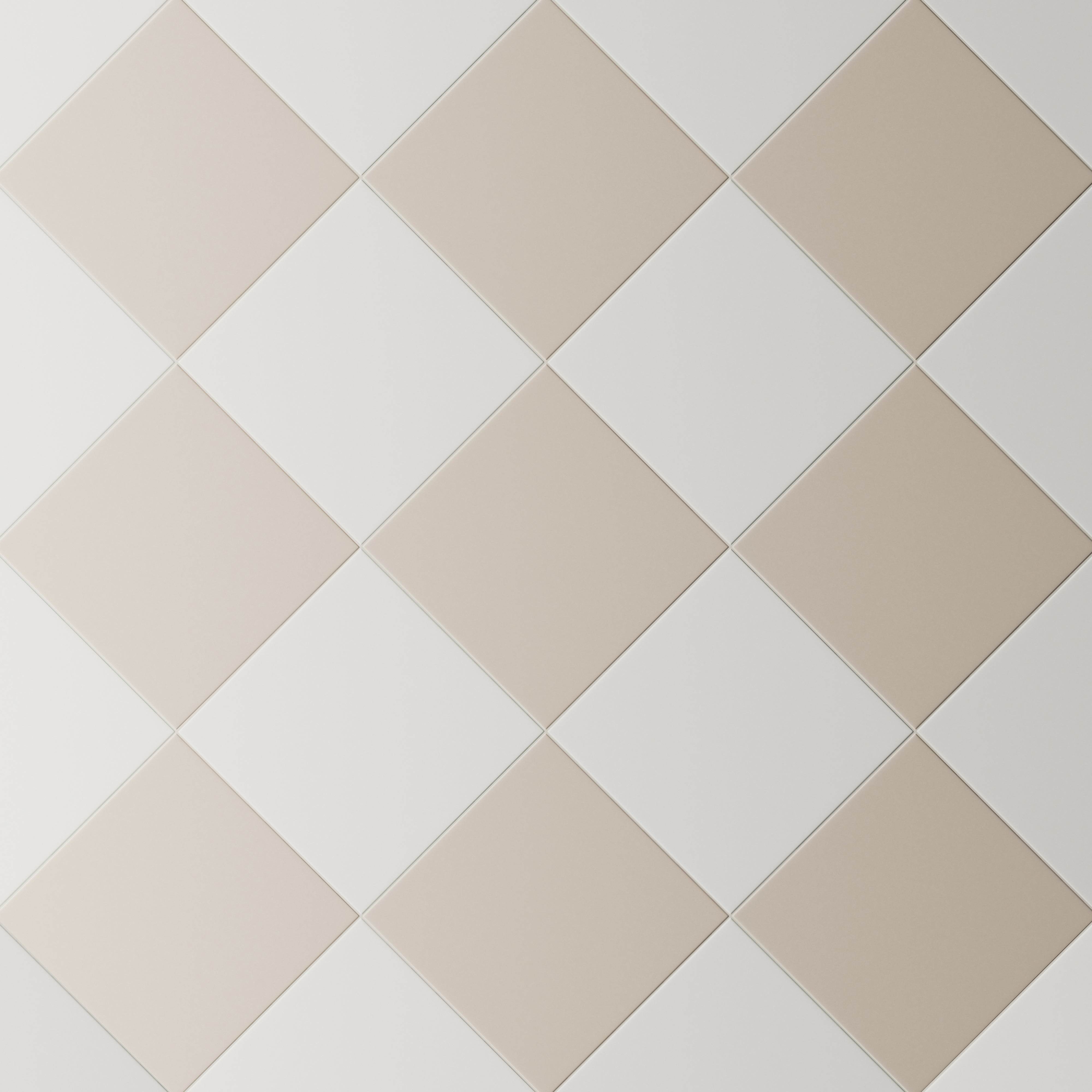 Merrick 8 x 8 Checkerboard Matte Porcelain Tile in Ambient White and Grunge Greige