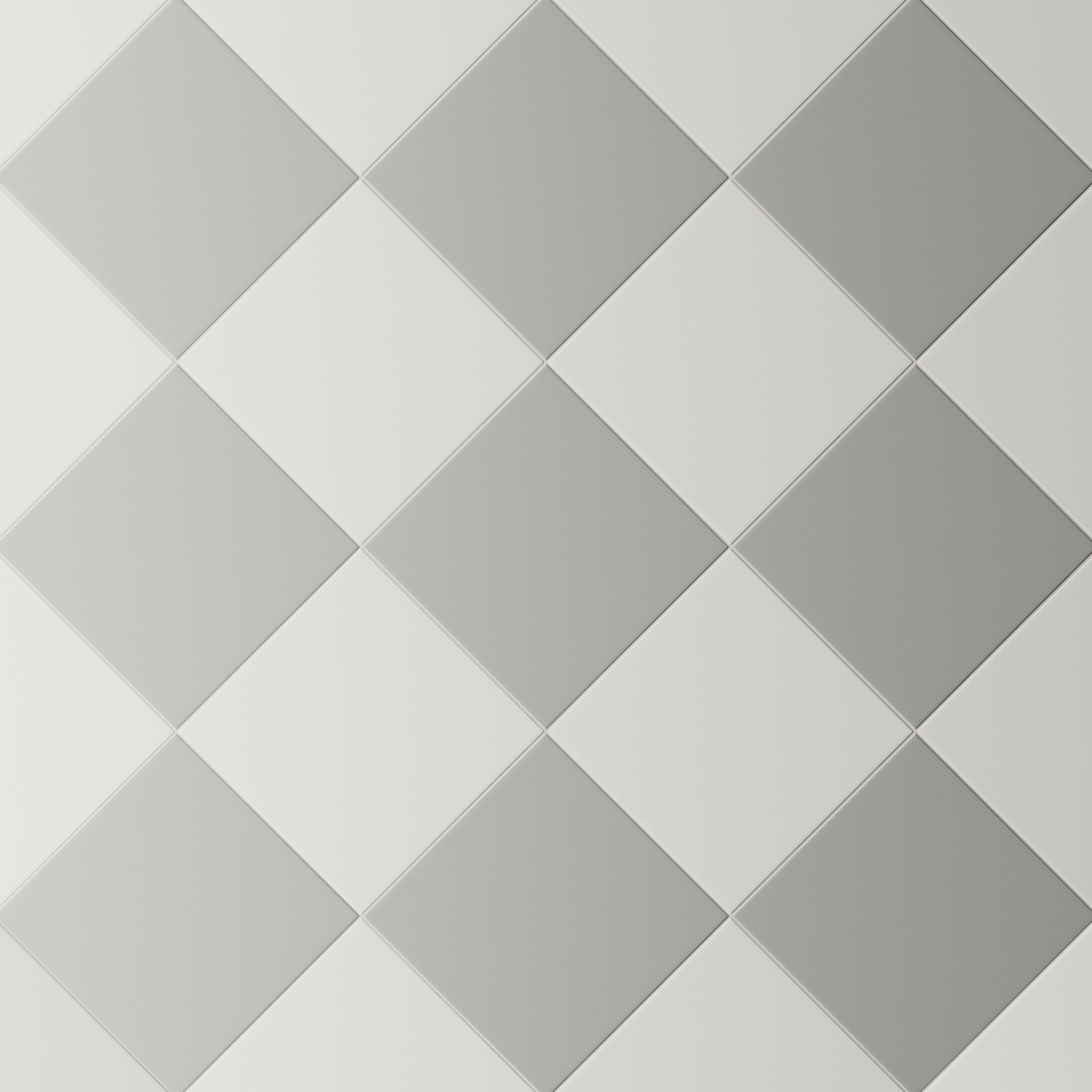 Merrick 8 x 8 Checkerboard Matte Porcelain Tile in Ambient White and Gothic Grey