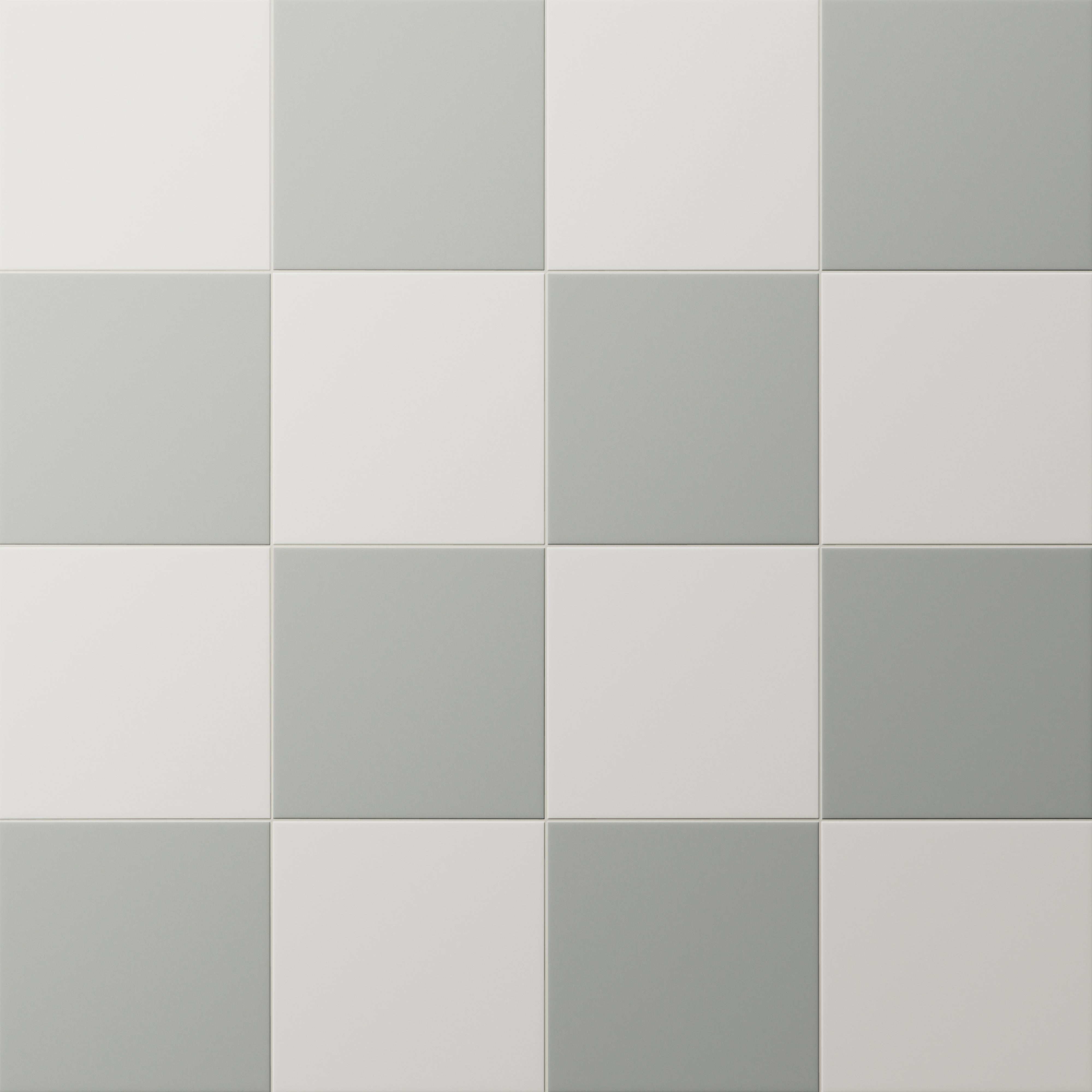 Merrick 8 x 8 Checkerboard Matte Porcelain Tile in Ambient White and Gothic Grey