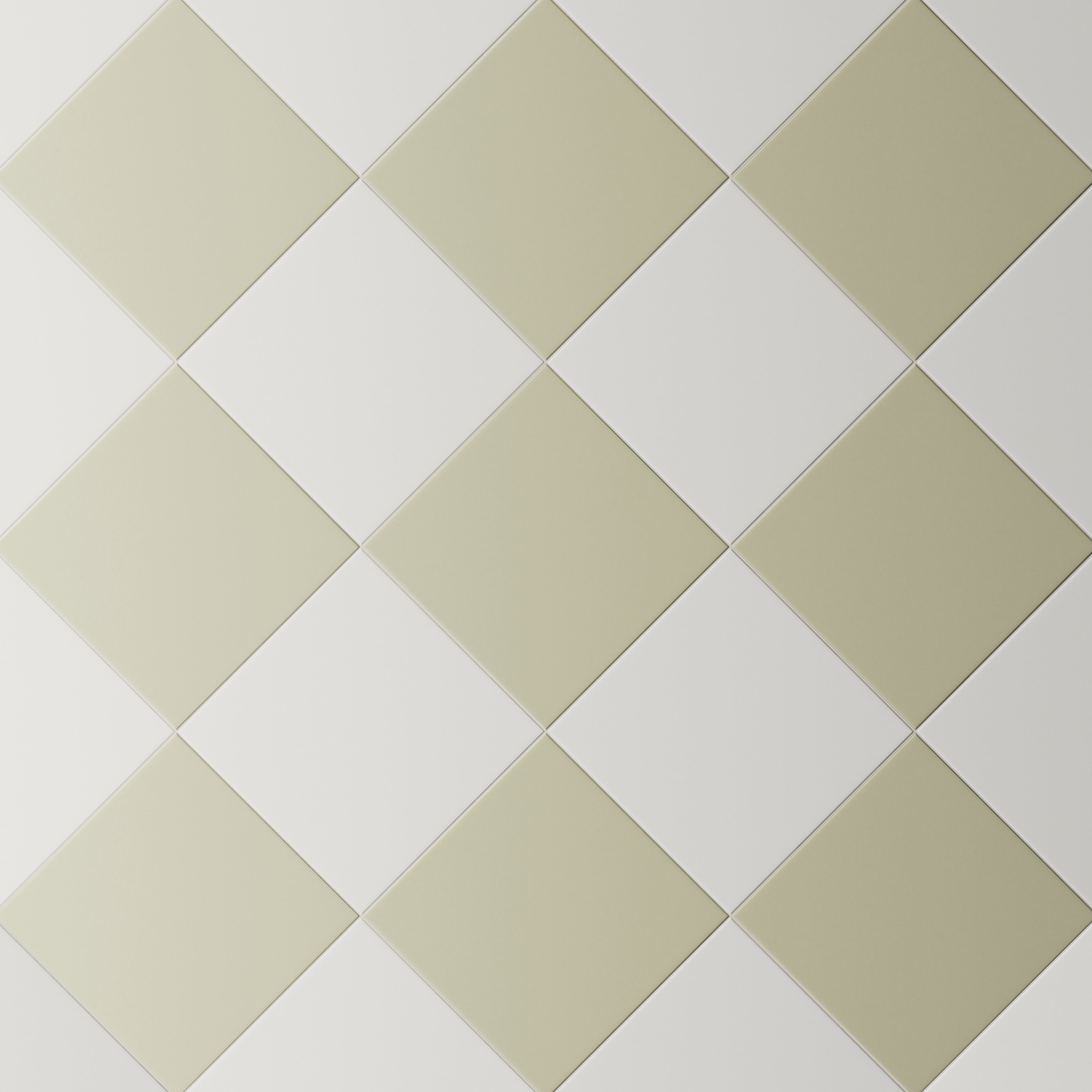 Merrick 8 x 8 Checkerboard Matte Porcelain Tile in Ambient White and Lounge Light Green