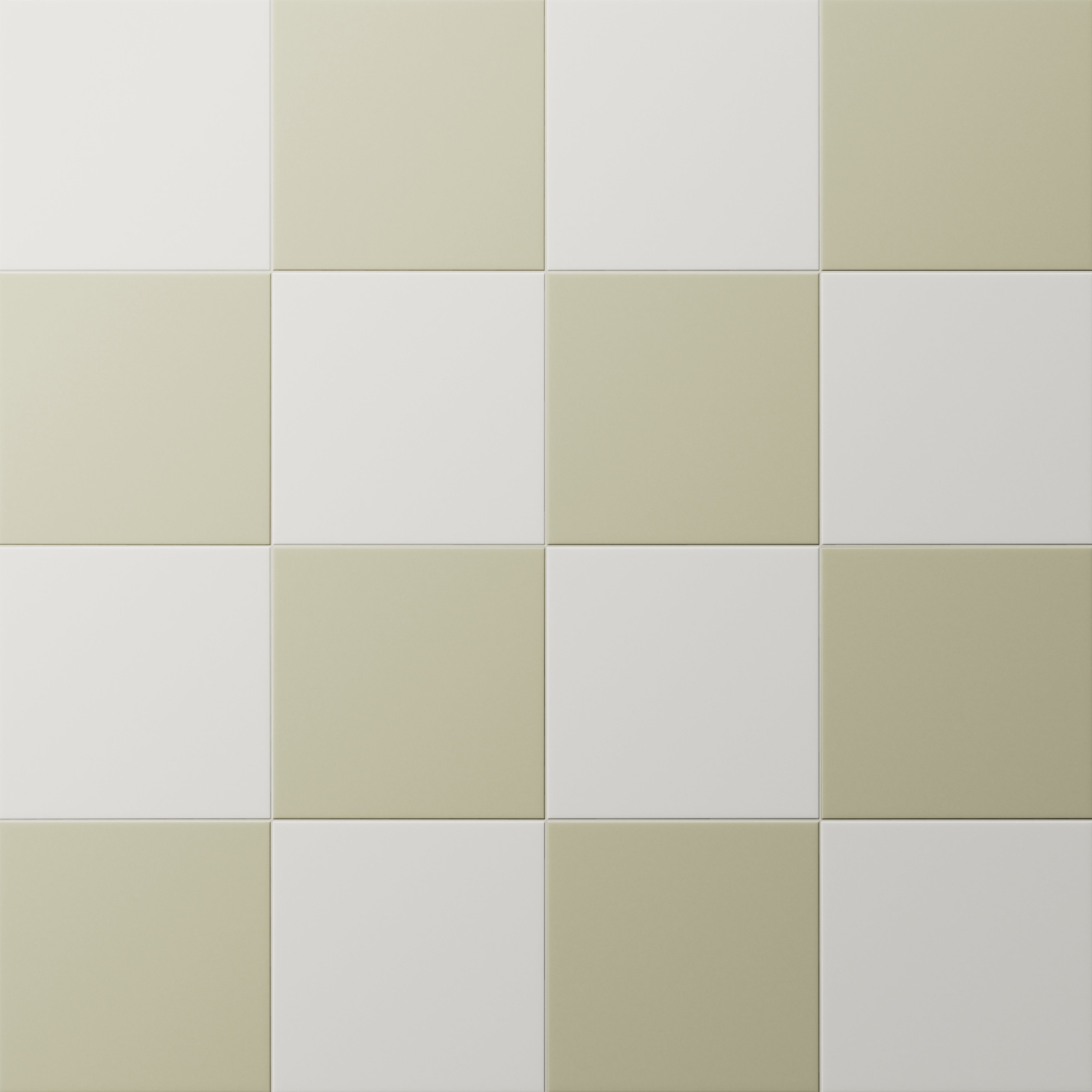 Merrick 8 x 8 Checkerboard Matte Porcelain Tile in Ambient White and Lounge Light Green