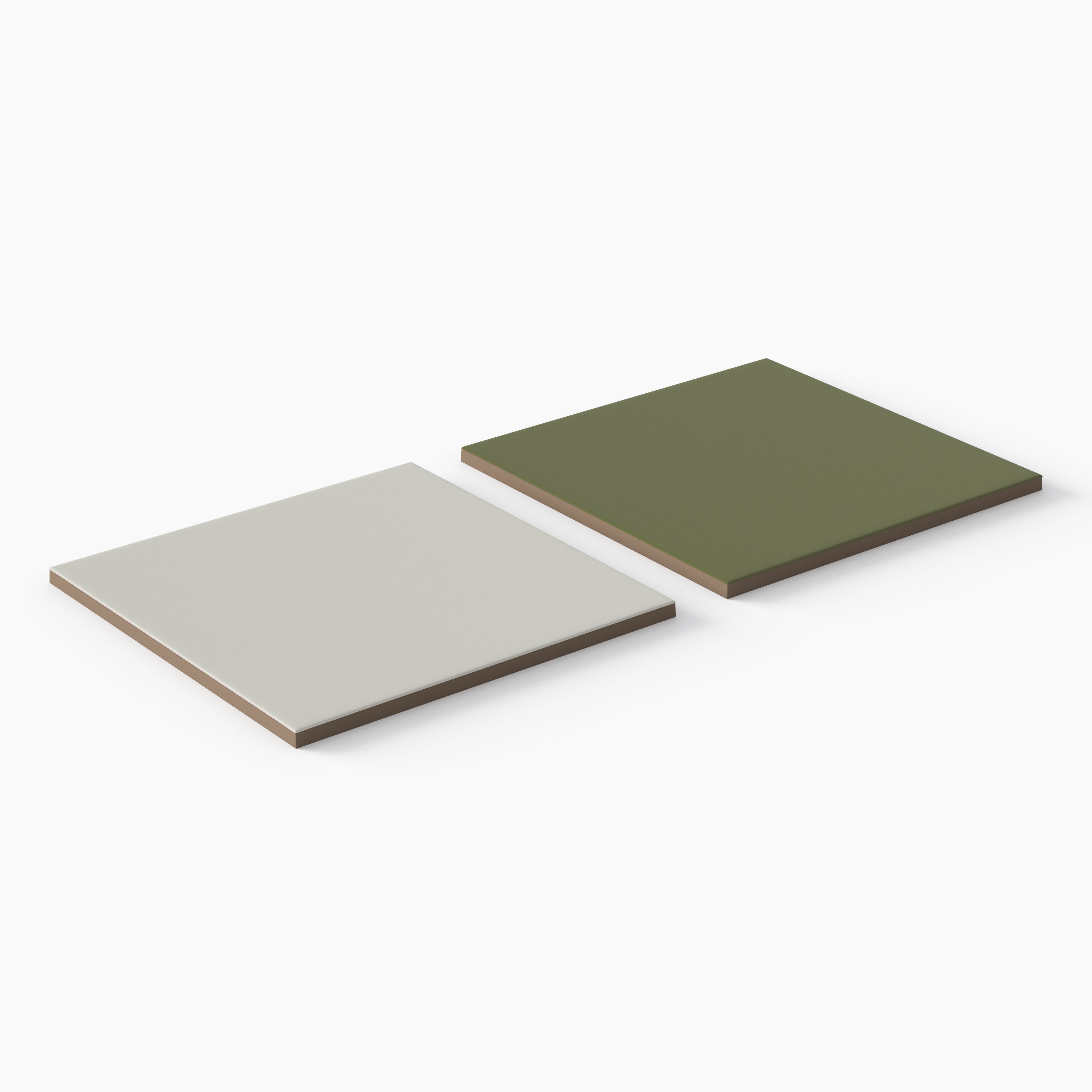 Merrick 8 x 8 Checkerboard Matte Porcelain Tile in Ambient White and Folk Green