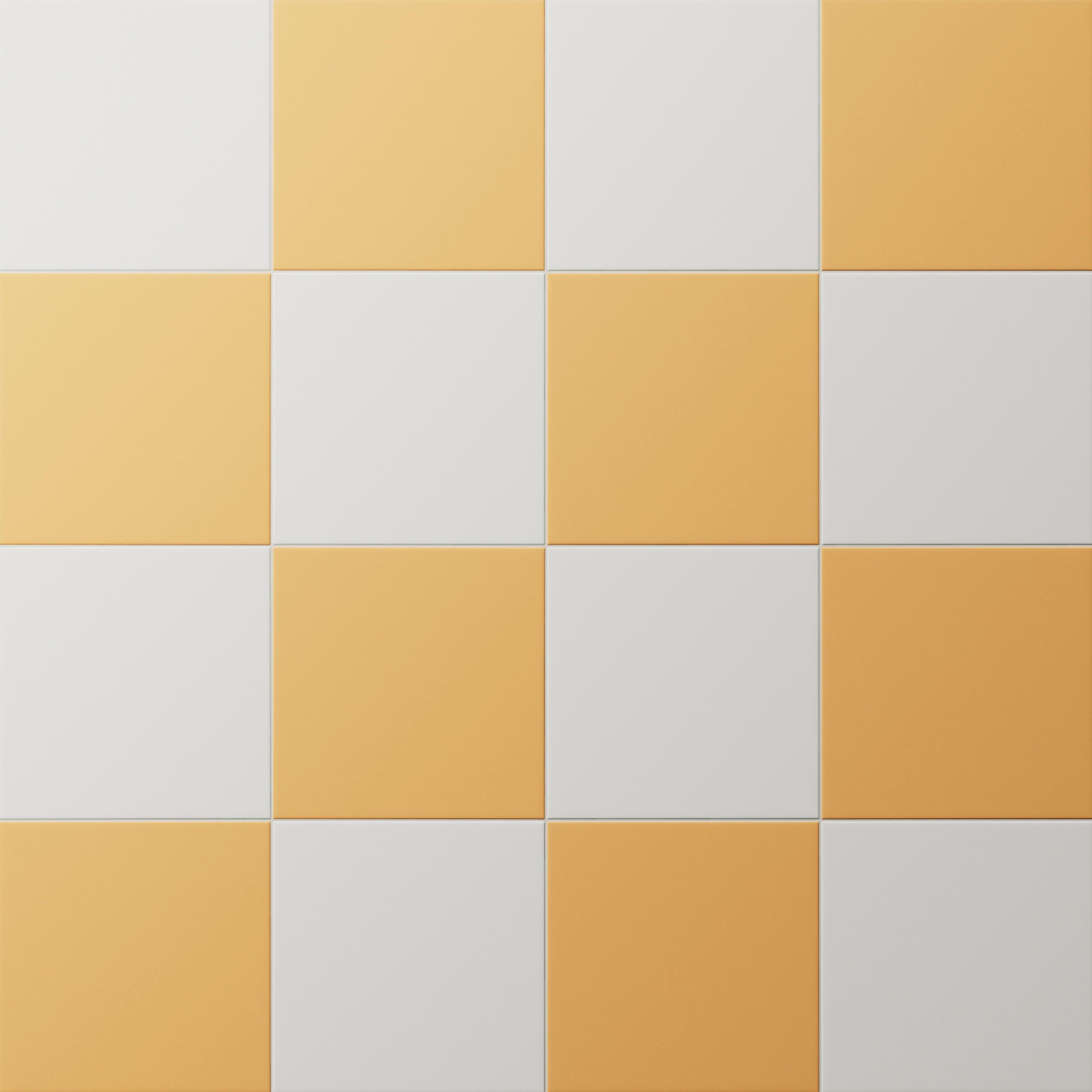 Merrick 8 x 8 Checkerboard Matte Porcelain Tile in Ambient White and Acoustic Amber