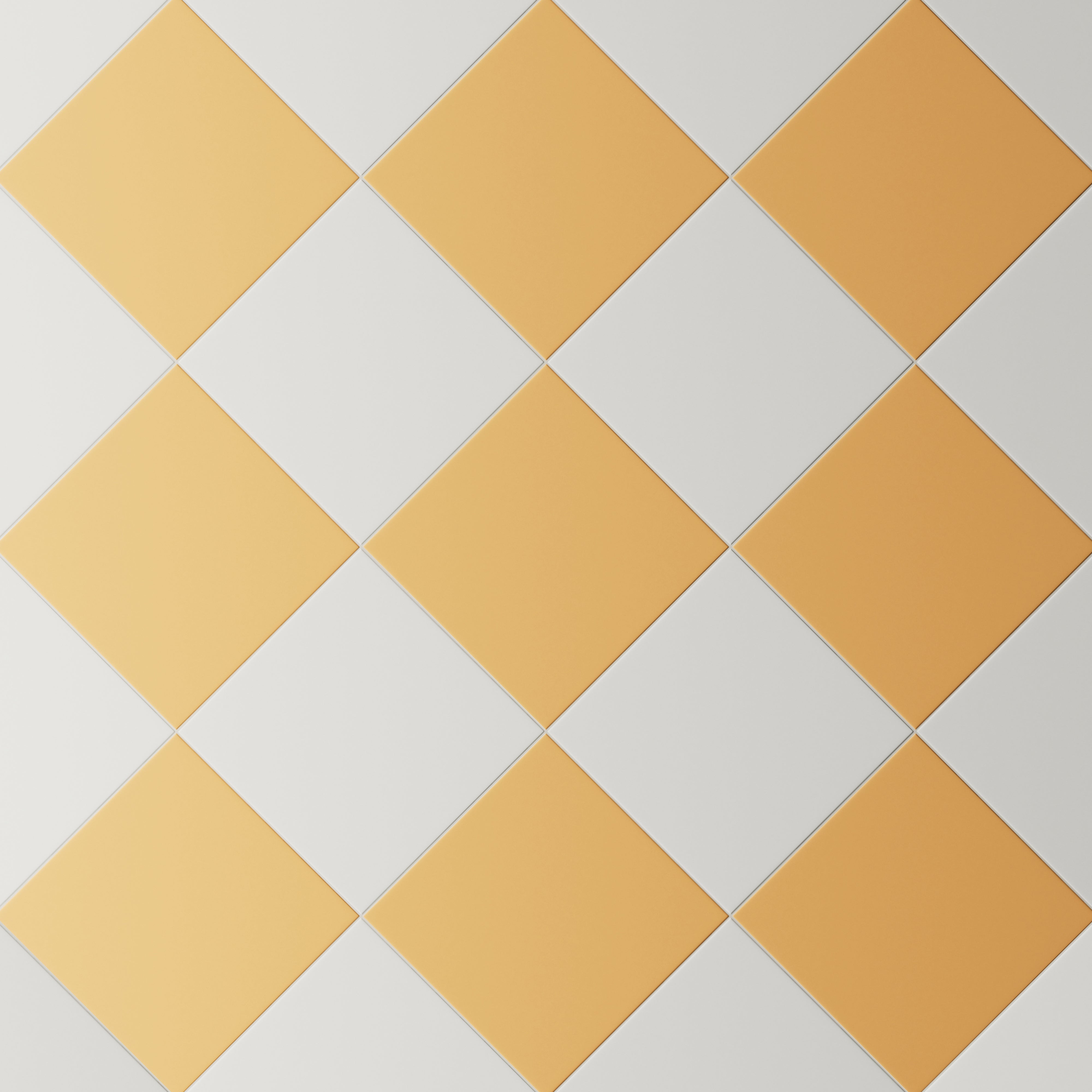 Merrick 8 x 8 Checkerboard Matte Porcelain Tile in Ambient White and Acoustic Amber