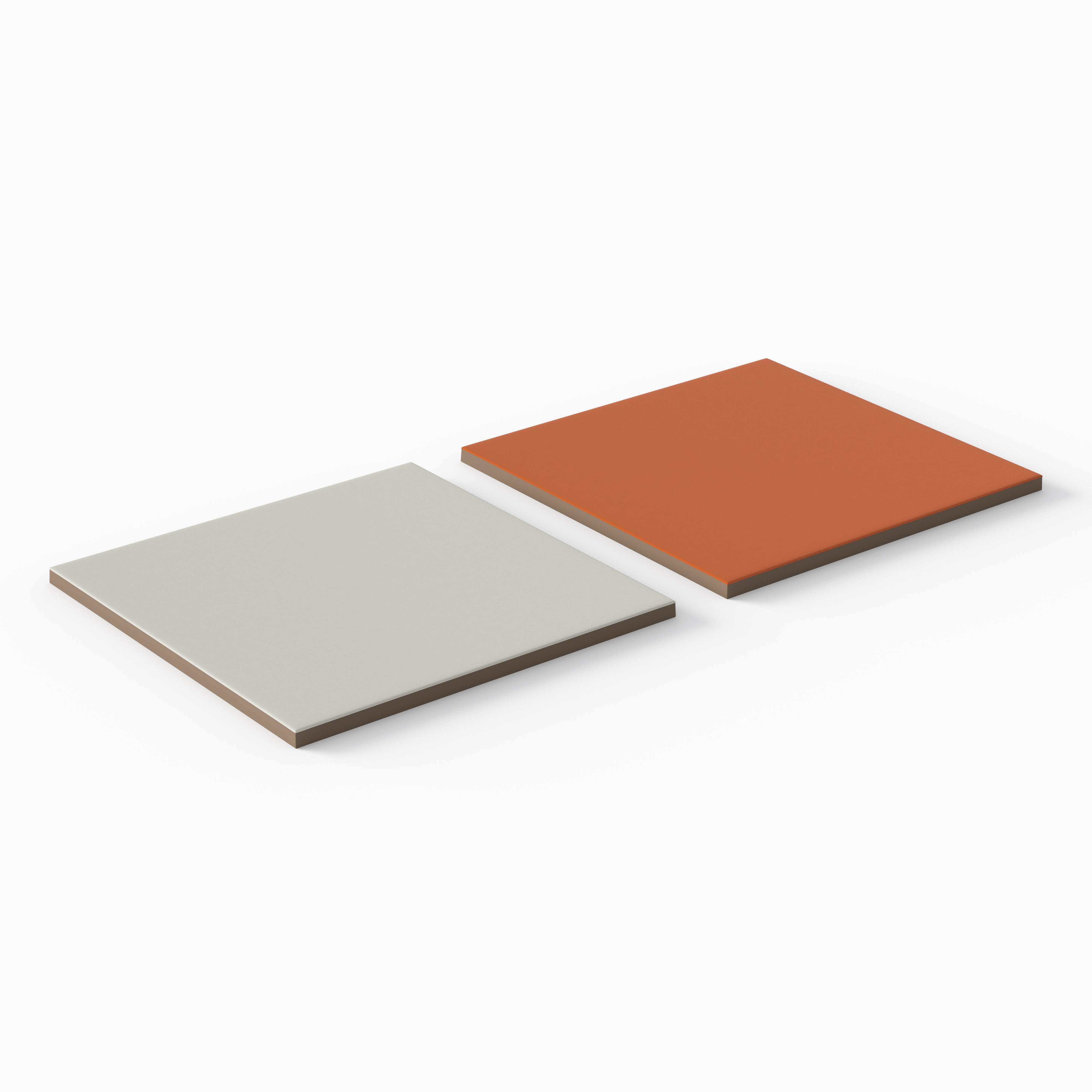 Merrick 8 x 8 Checkerboard Matte Porcelain Tile in Ambient White and New-Age Terracotta