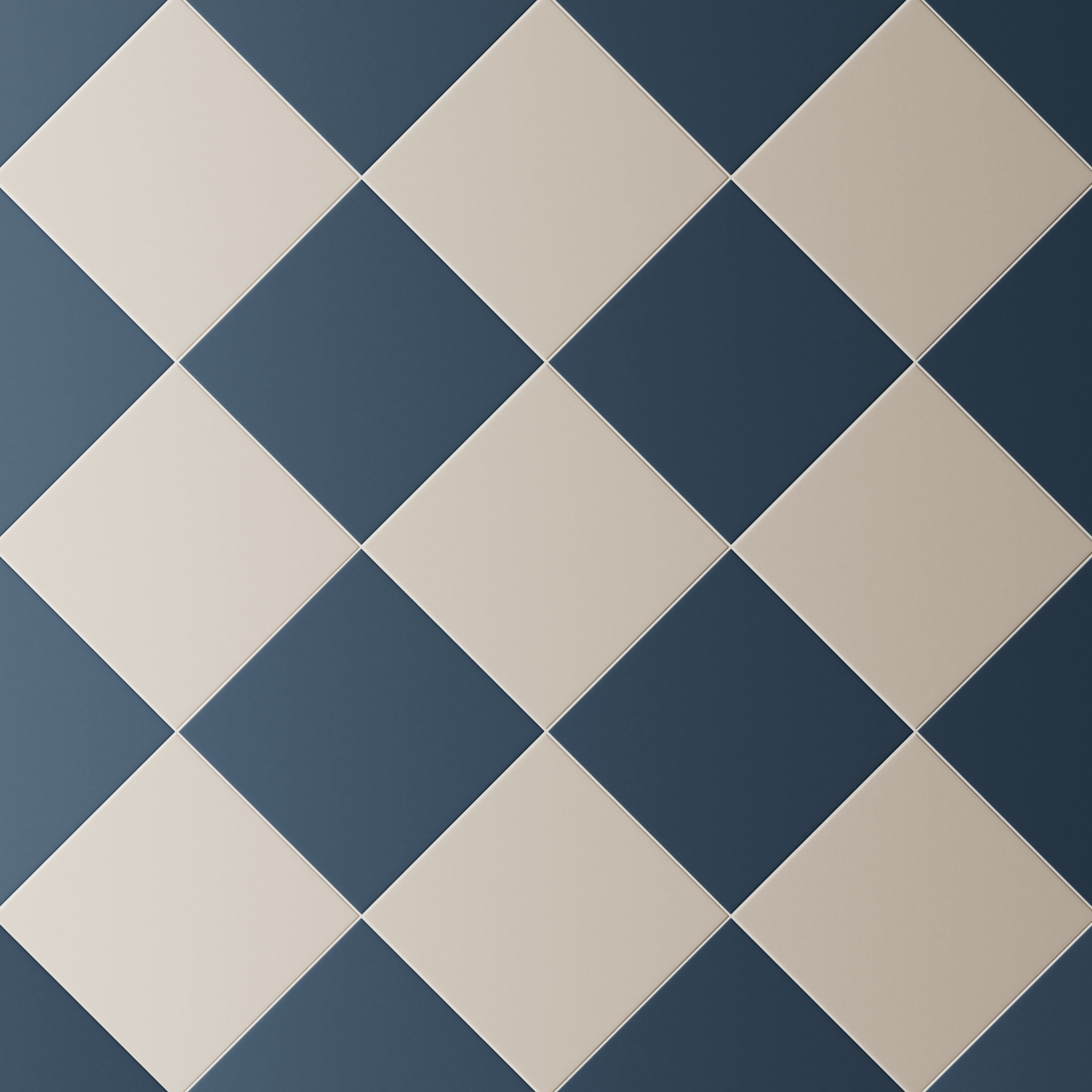 Merrick 8 x 8 Checkerboard Matte Porcelain Tile in Rhythm and Blues and Grunge Greige