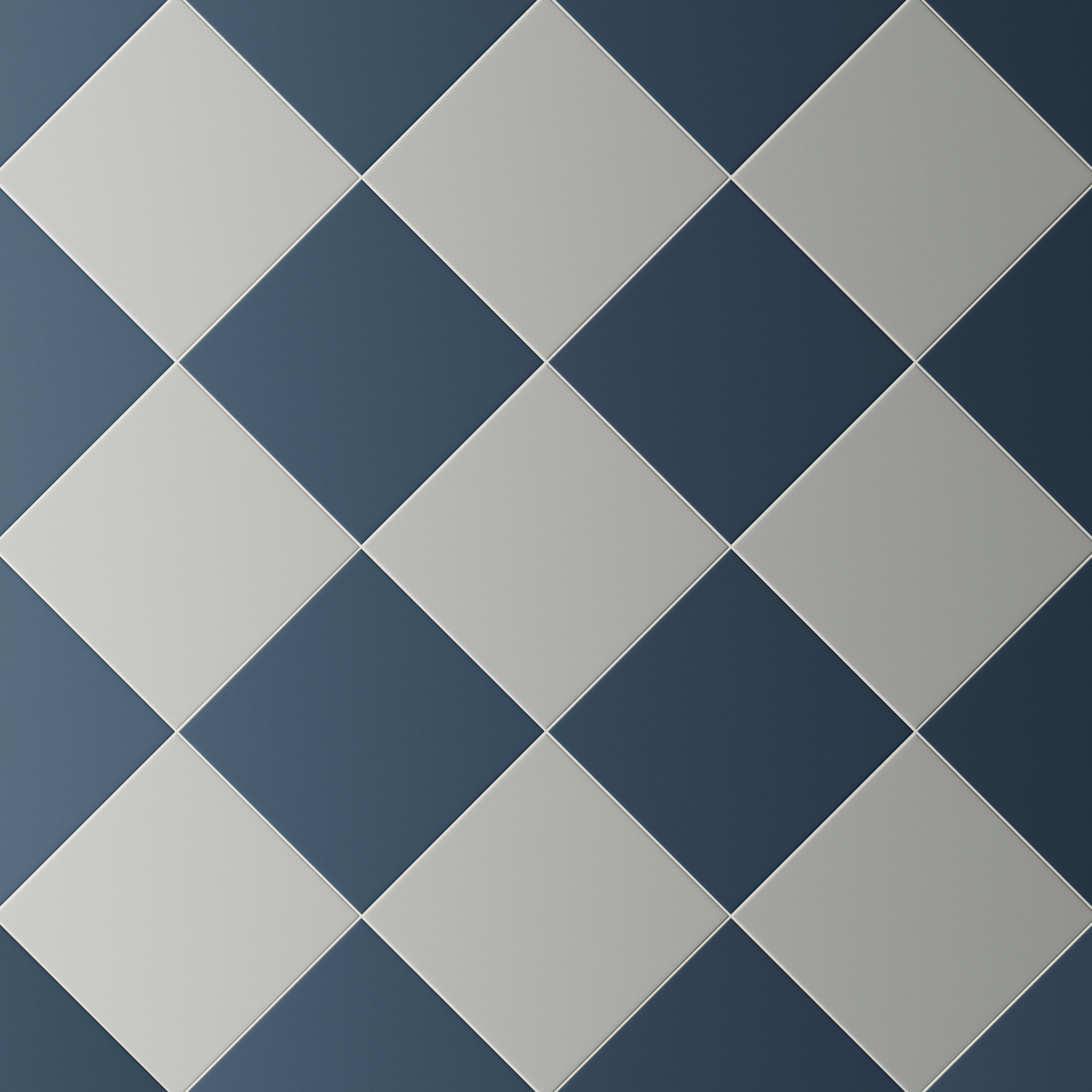 Merrick 8 x 8 Checkerboard Matte Porcelain Tile in Rhythm and Blues and Gothic Grey