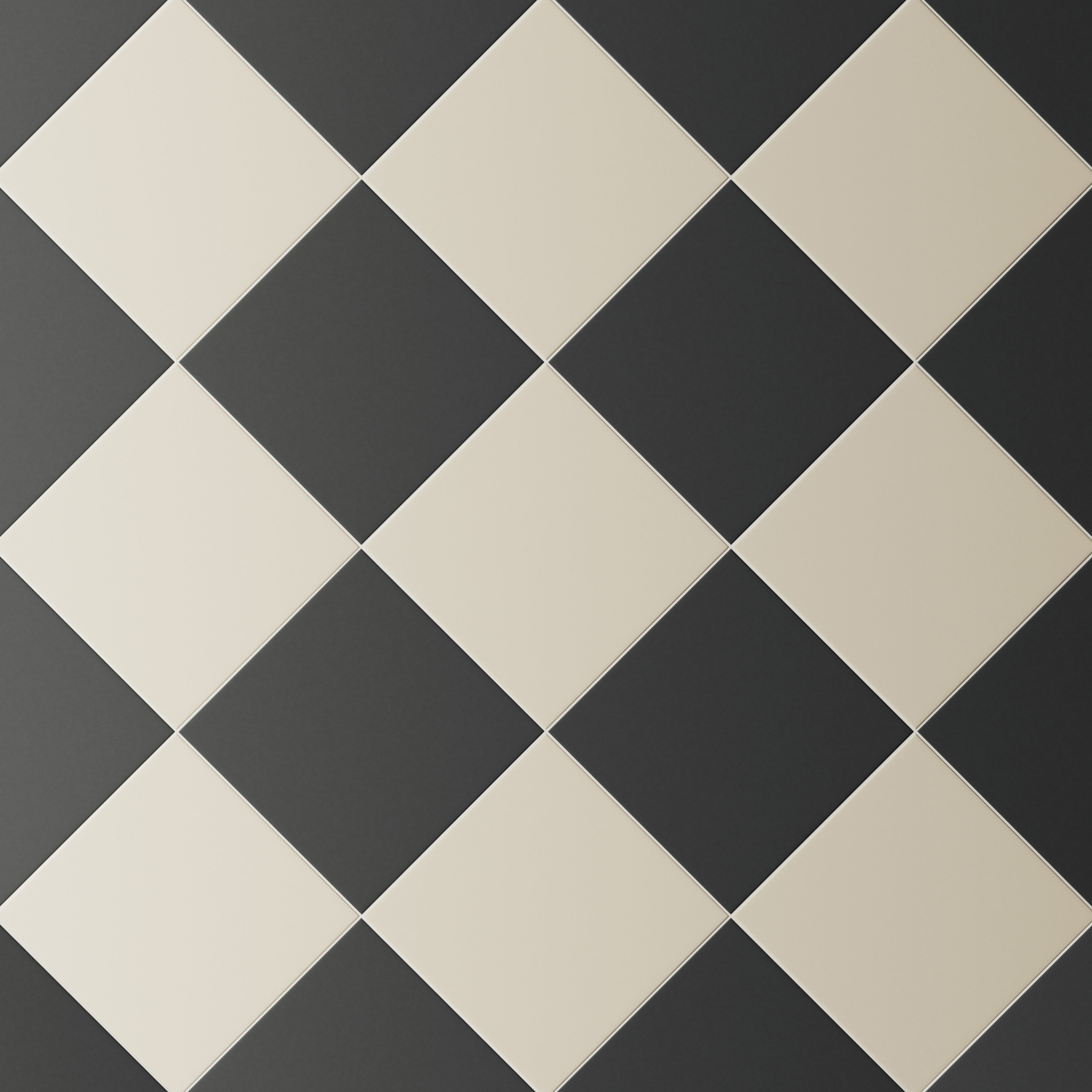 Merrick 8 x 8 Checkerboard Matte Porcelain Tile in Synth Black and Classical Beige