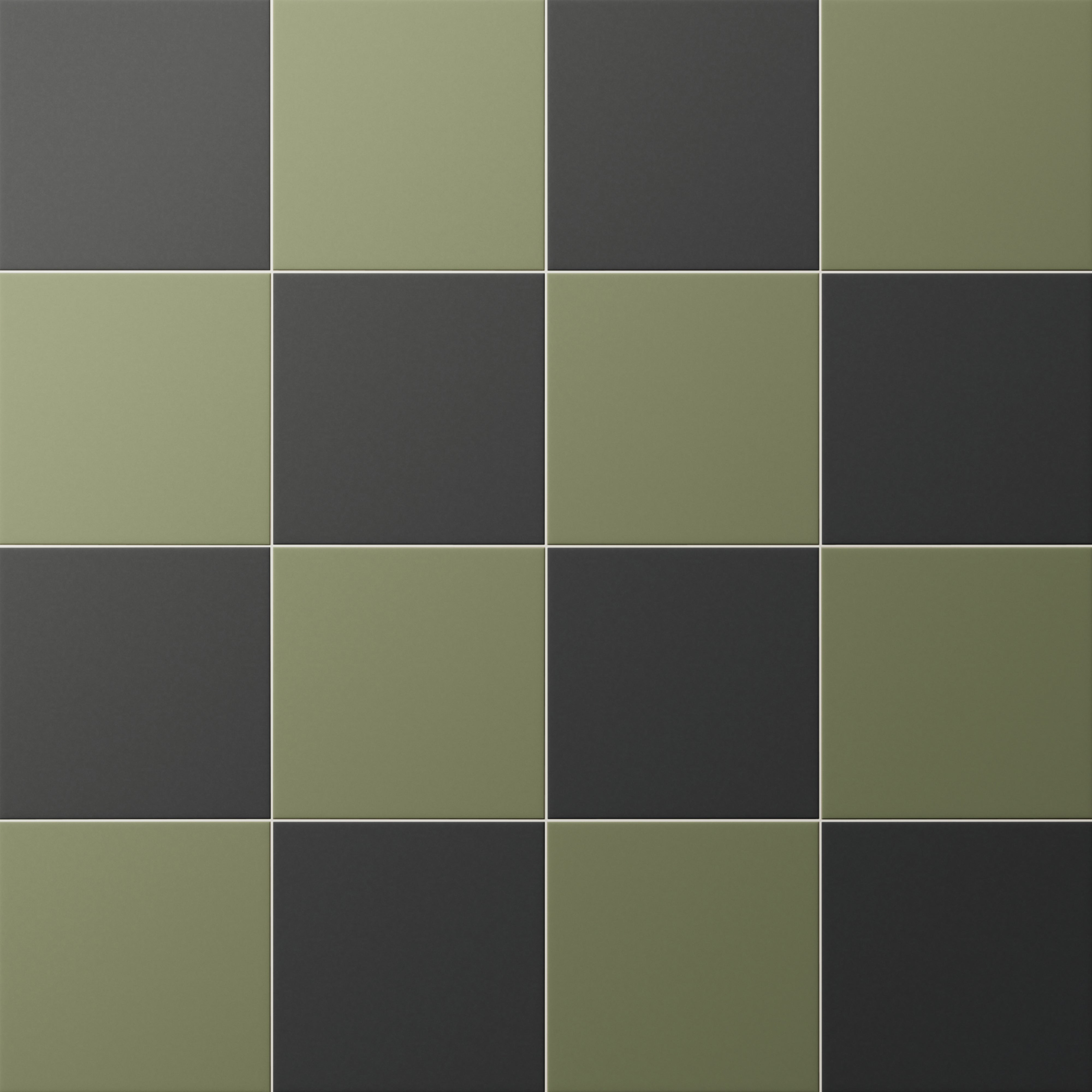 Merrick 8 x 8 Checkerboard Matte Porcelain Tile in Synth Black and Folk Green