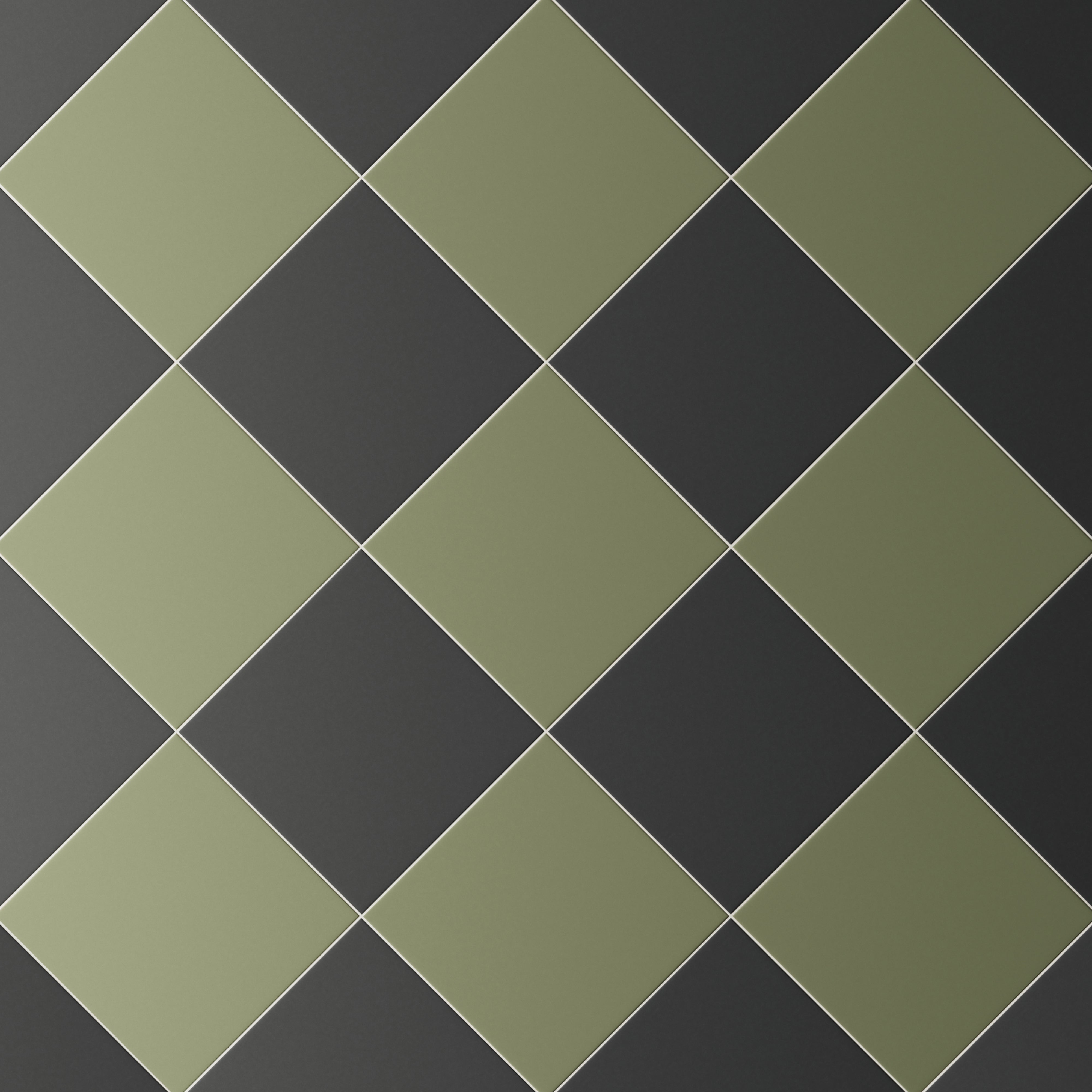 Merrick 8 x 8 Checkerboard Matte Porcelain Tile in Synth Black and Folk Green