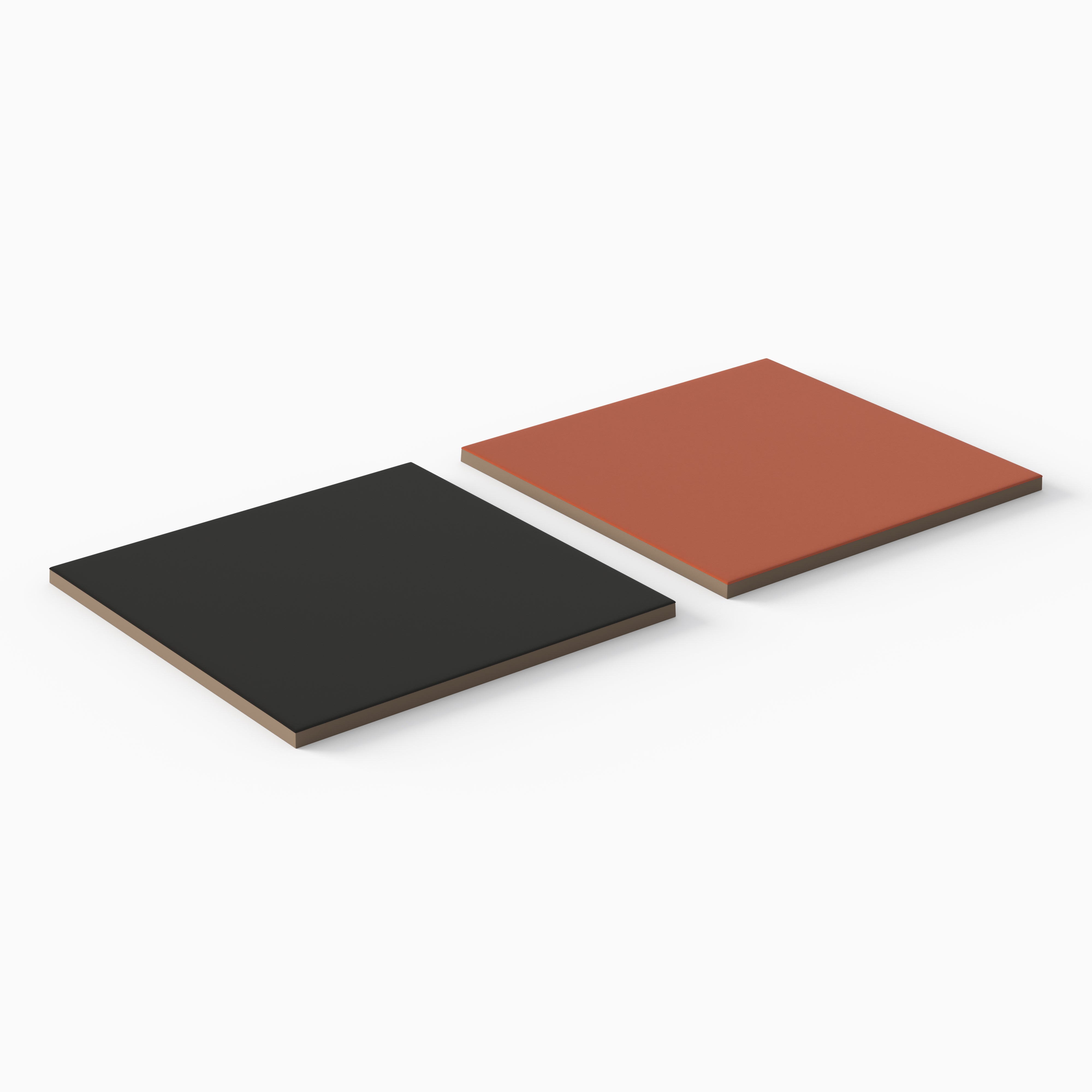 Merrick 8 x 8 Checkerboard Matte Porcelain Tile in Synth Black and Indie Rust