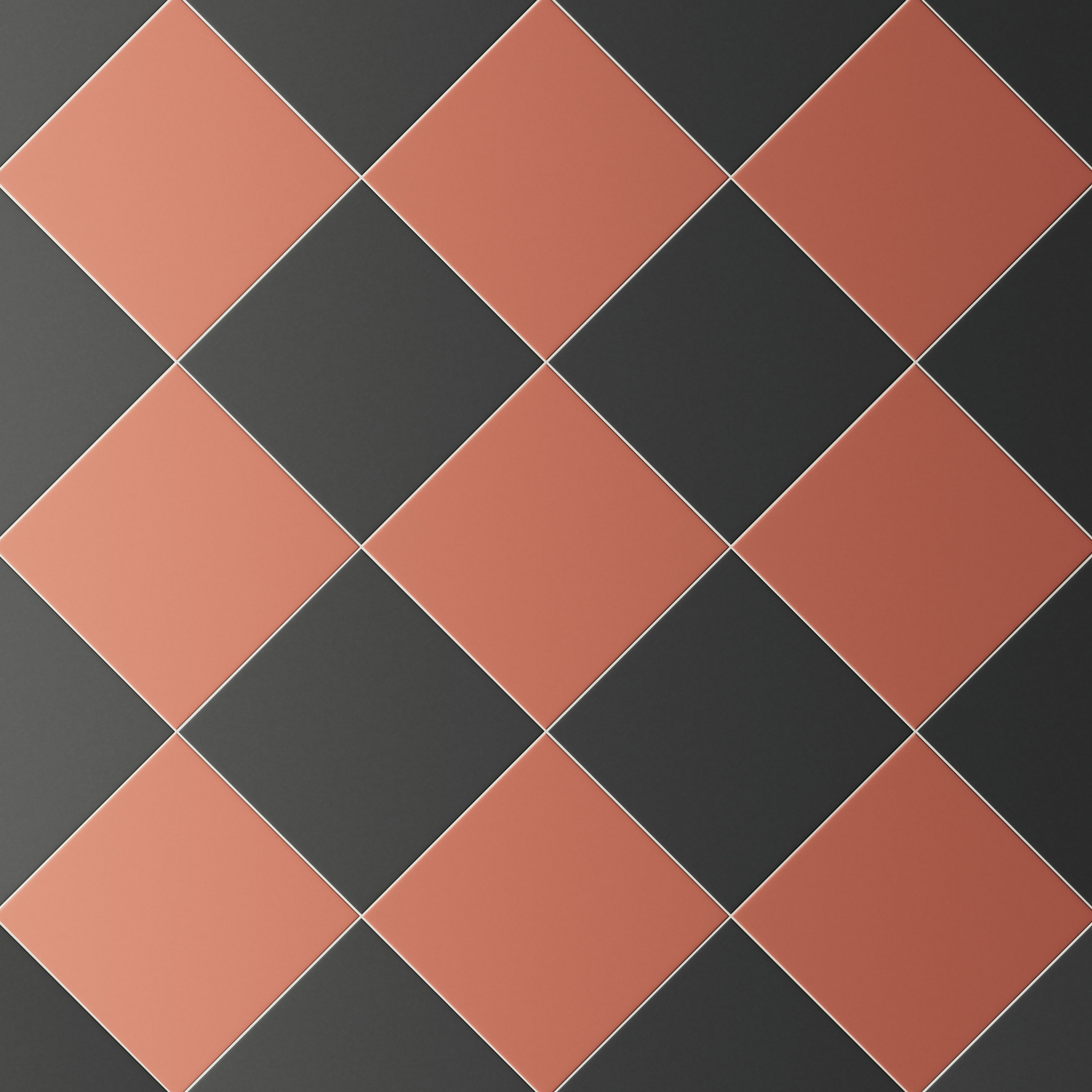 Merrick 8 x 8 Checkerboard Matte Porcelain Tile in Synth Black and Indie Rust