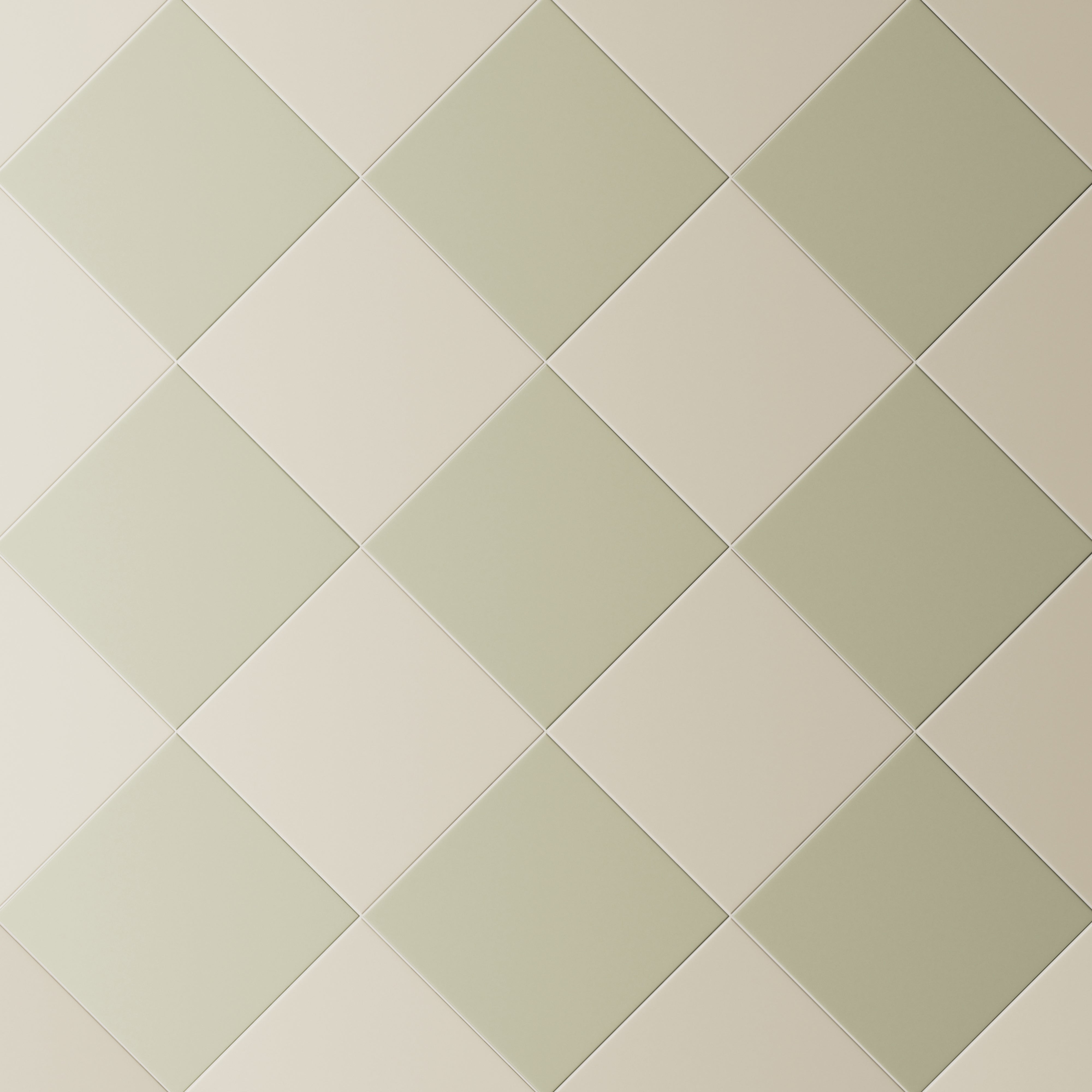 Merrick 8 x 8 Checkerboard Matte Porcelain Tile in Classical Beige and Lounge Light Green