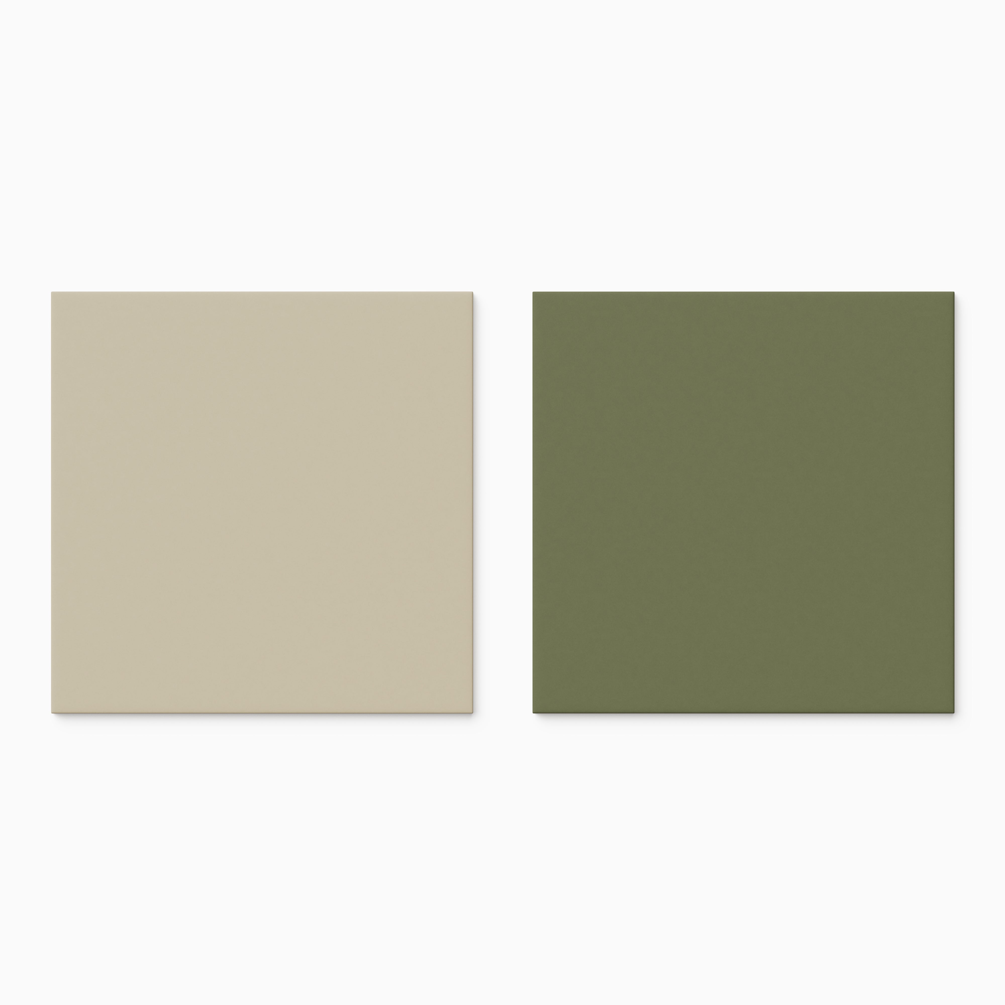 Merrick 8 x 8 Checkerboard Matte Porcelain Tile in Classical Beige and Folk Green