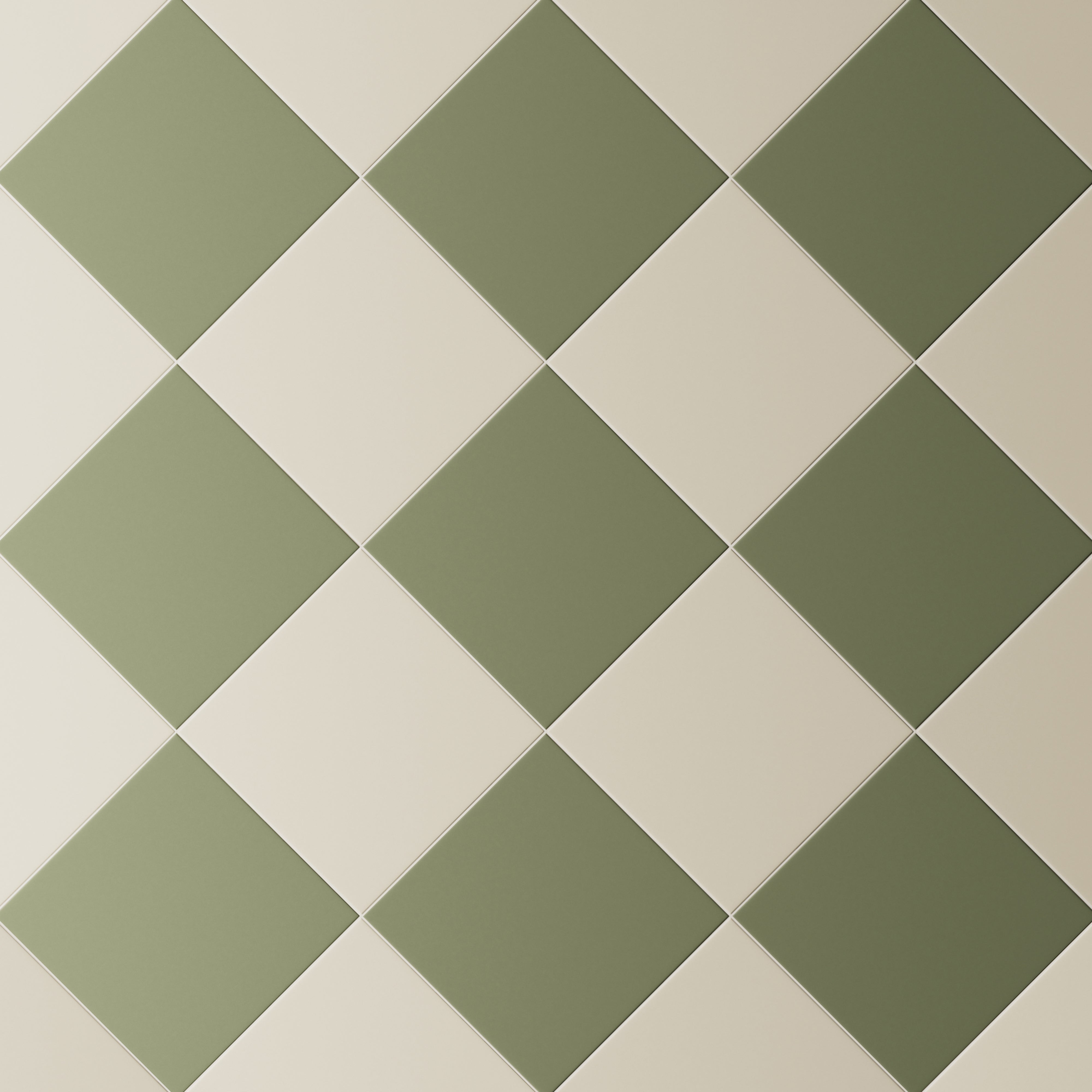 Merrick 8 x 8 Checkerboard Matte Porcelain Tile in Classical Beige and Folk Green