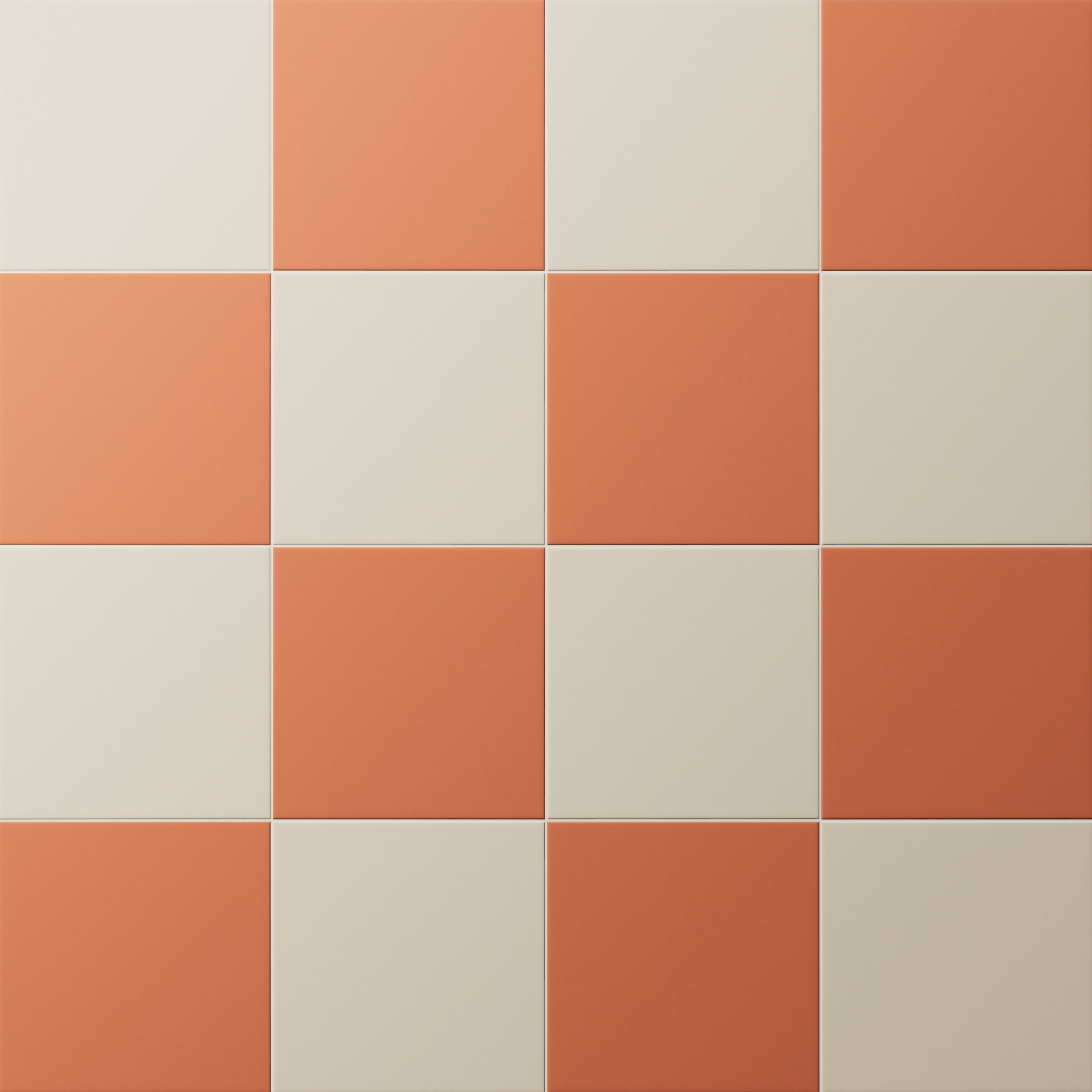 Merrick 8 x 8 Checkerboard Matte Porcelain Tile in Classical Beige and New-Age Terracotta