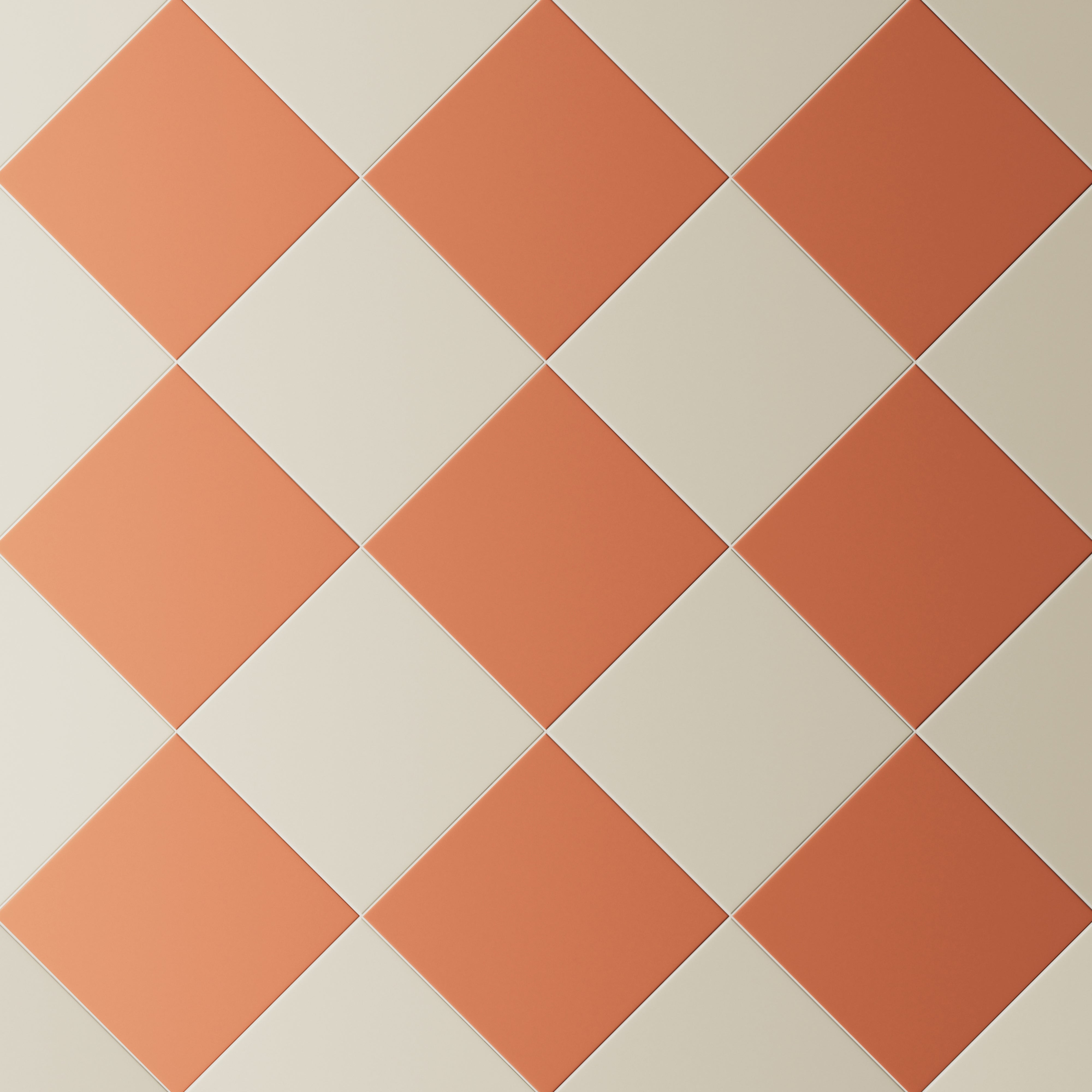 Merrick 8 x 8 Checkerboard Matte Porcelain Tile in Classical Beige and New-Age Terracotta