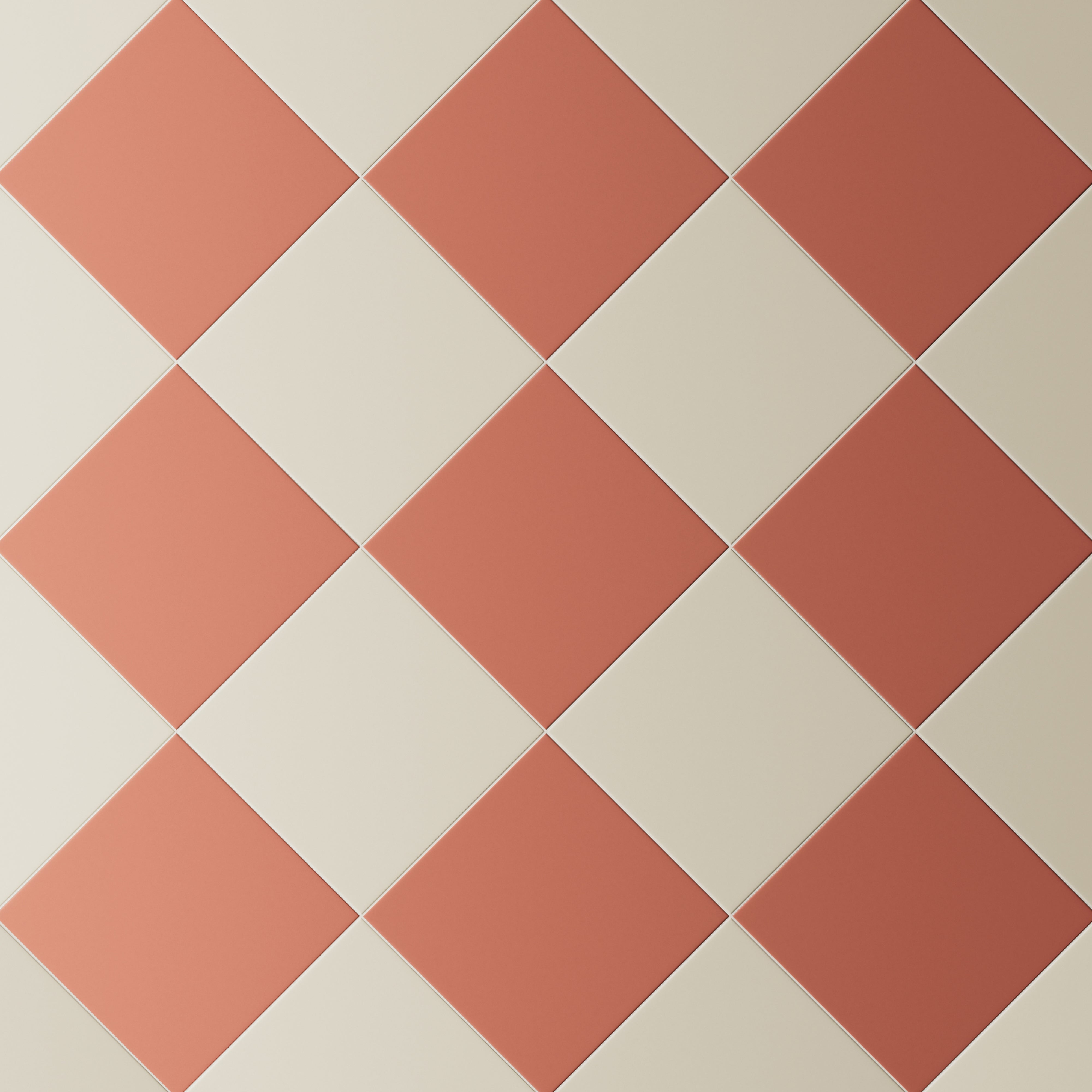 Merrick 8 x 8 Checkerboard Matte Porcelain Tile in Classical Beige and Indie Rust
