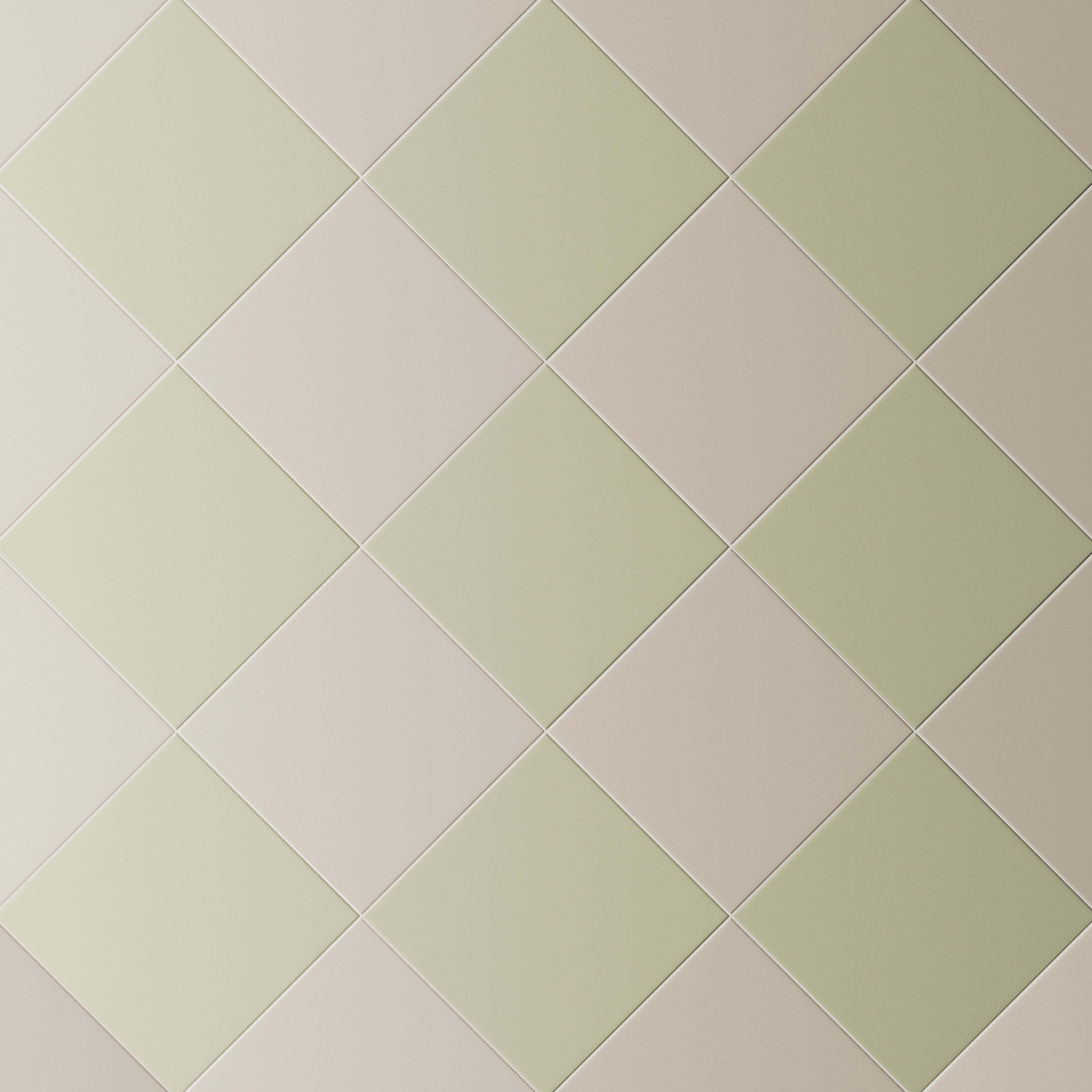Merrick 8 x 8 Checkerboard Matte Porcelain Tile in Grunge Greige and Lounge Light Green