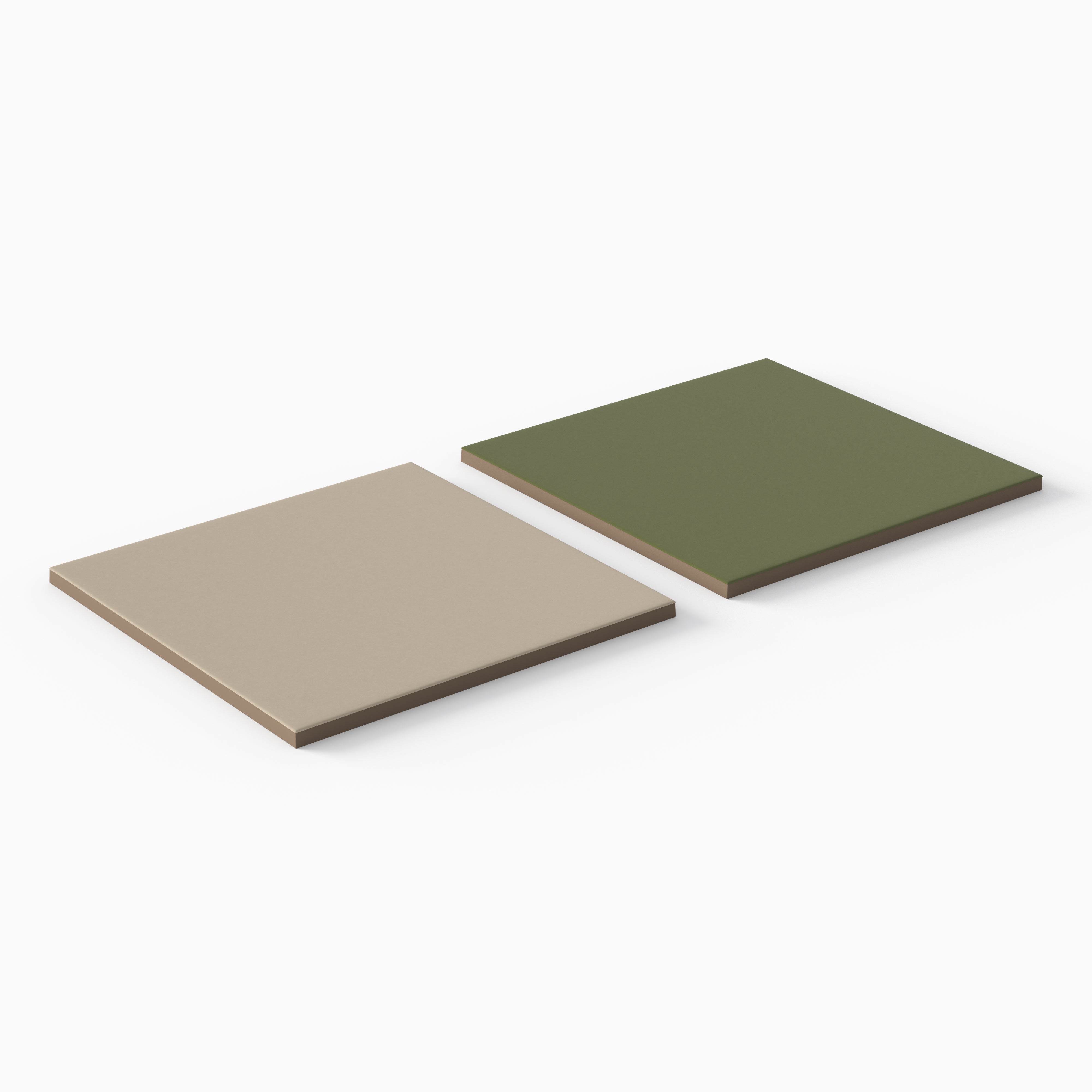 Merrick 8 x 8 Checkerboard Matte Porcelain Tile in Grunge Greige and Folk Green
