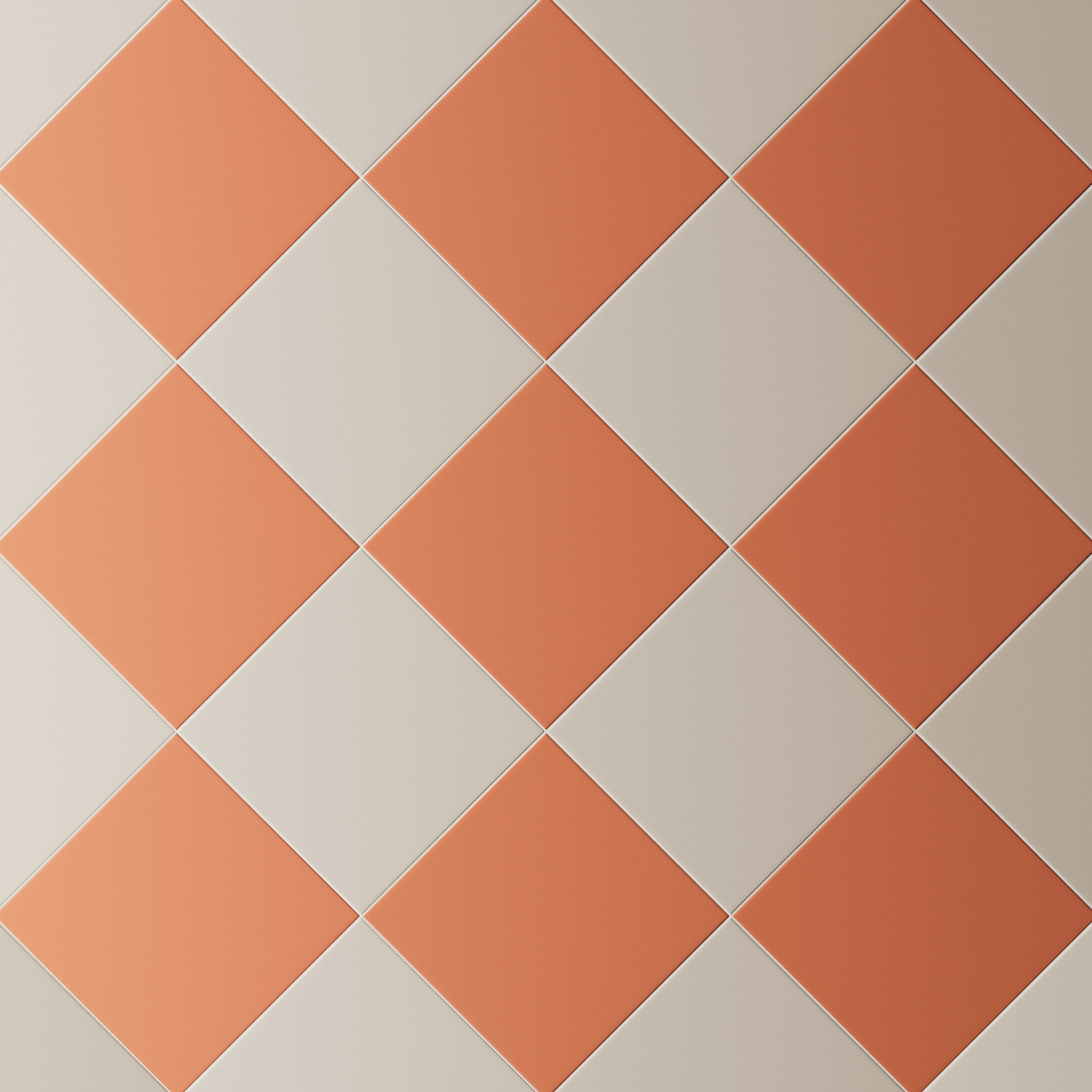 Merrick 8 x 8 Checkerboard Matte Porcelain Tile in Grunge Greige and New-Age Terracotta