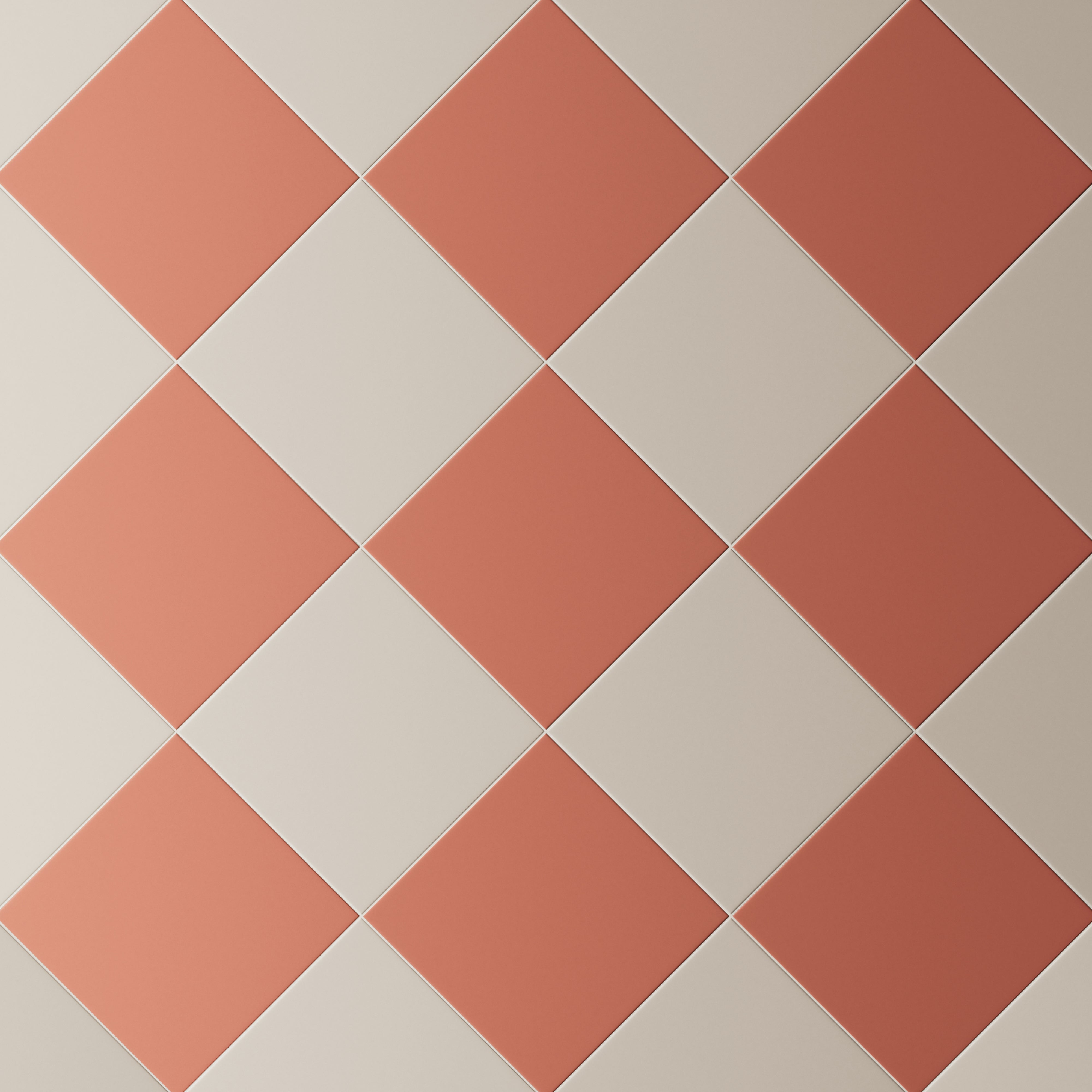Merrick 8 x 8 Checkerboard Matte Porcelain Tile in Grunge Greige and Indie Rust