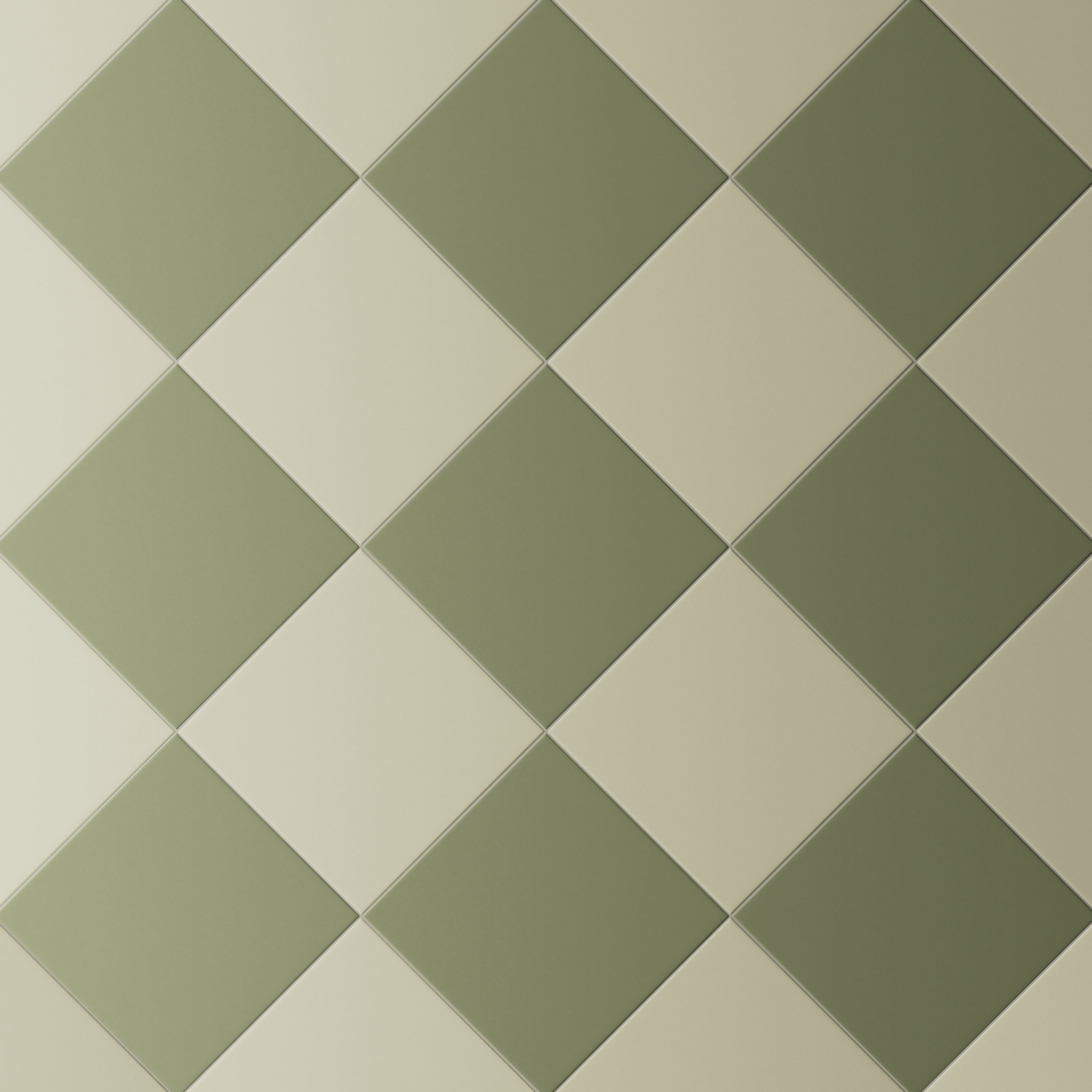 Merrick 8 x 8 Checkerboard Matte Porcelain Tile in Lounge Light Green and Folk Green
