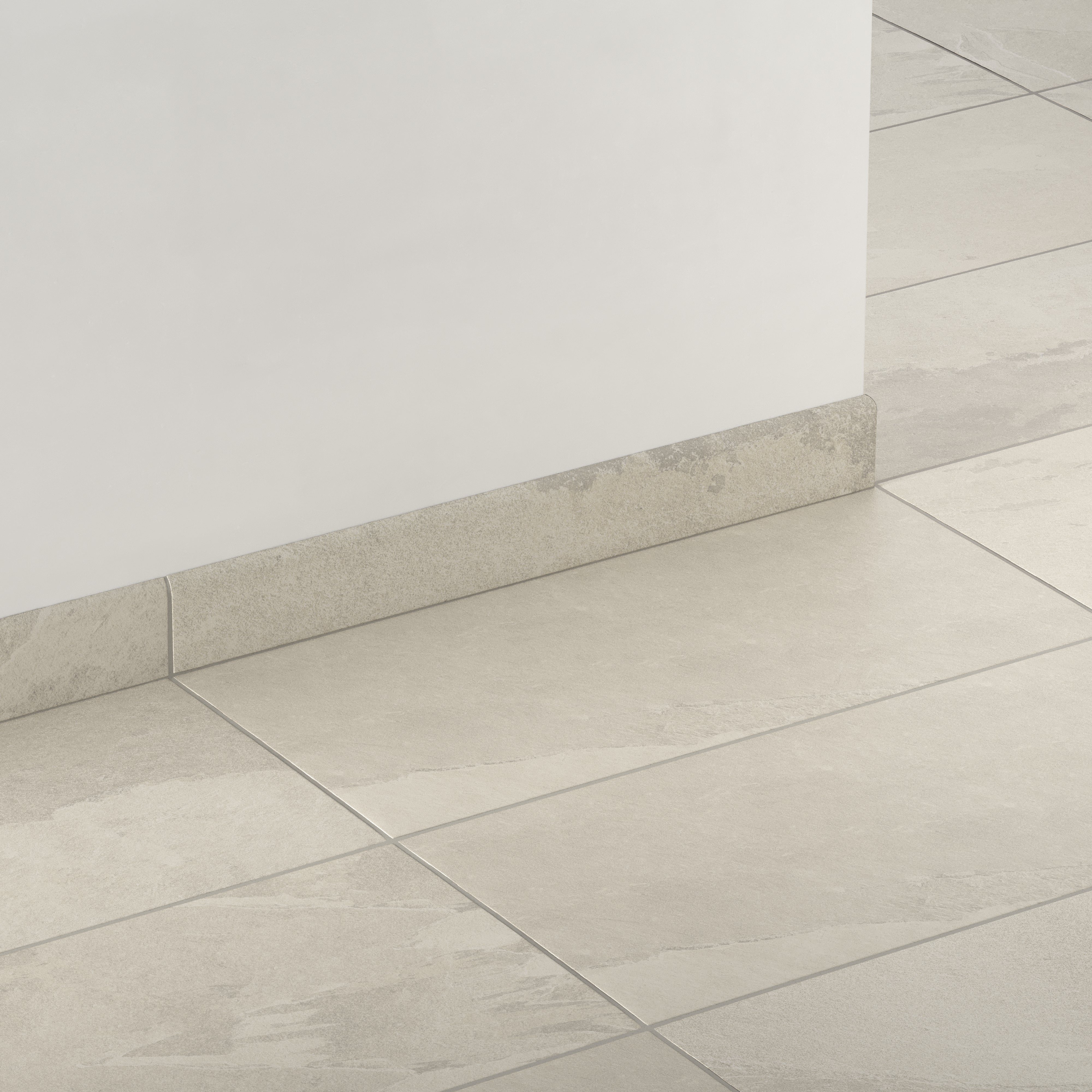 Aurora 3x24 Matte Porcelain Bullnose Tile in Grey
