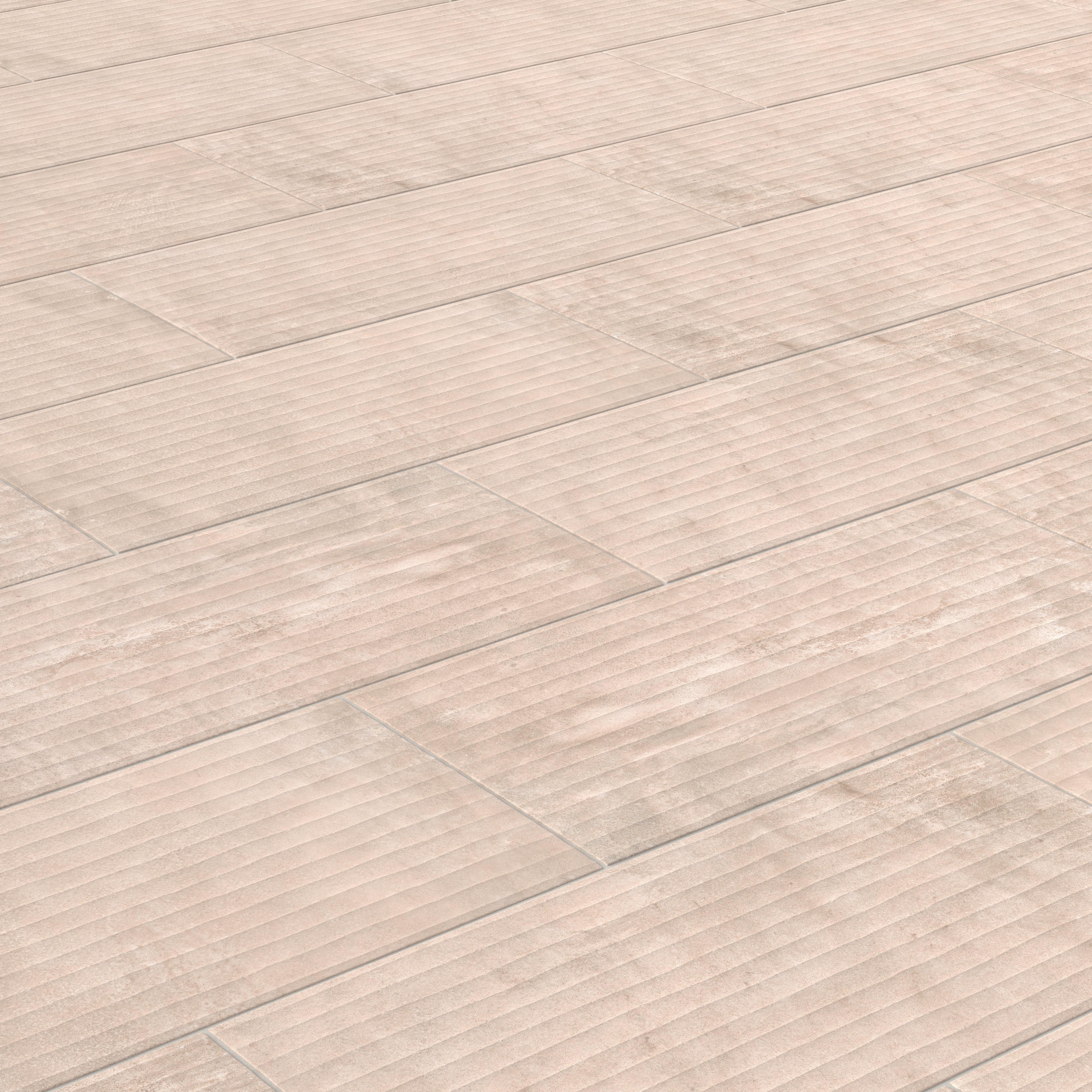 Kai 12x24 Flute Porcelain Tile in Alabaster