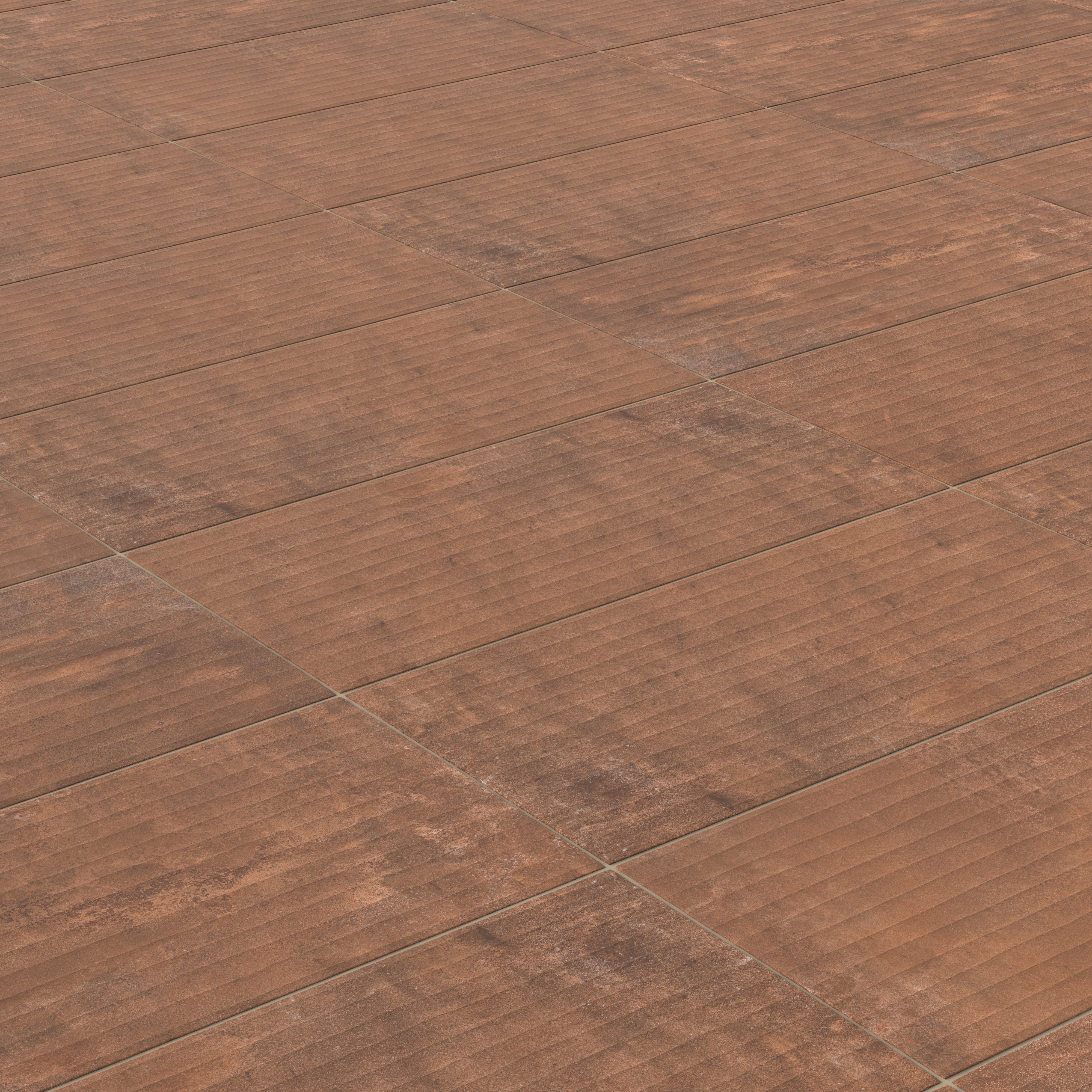 Kai 12x24 Flute Porcelain Tile in Terracotta