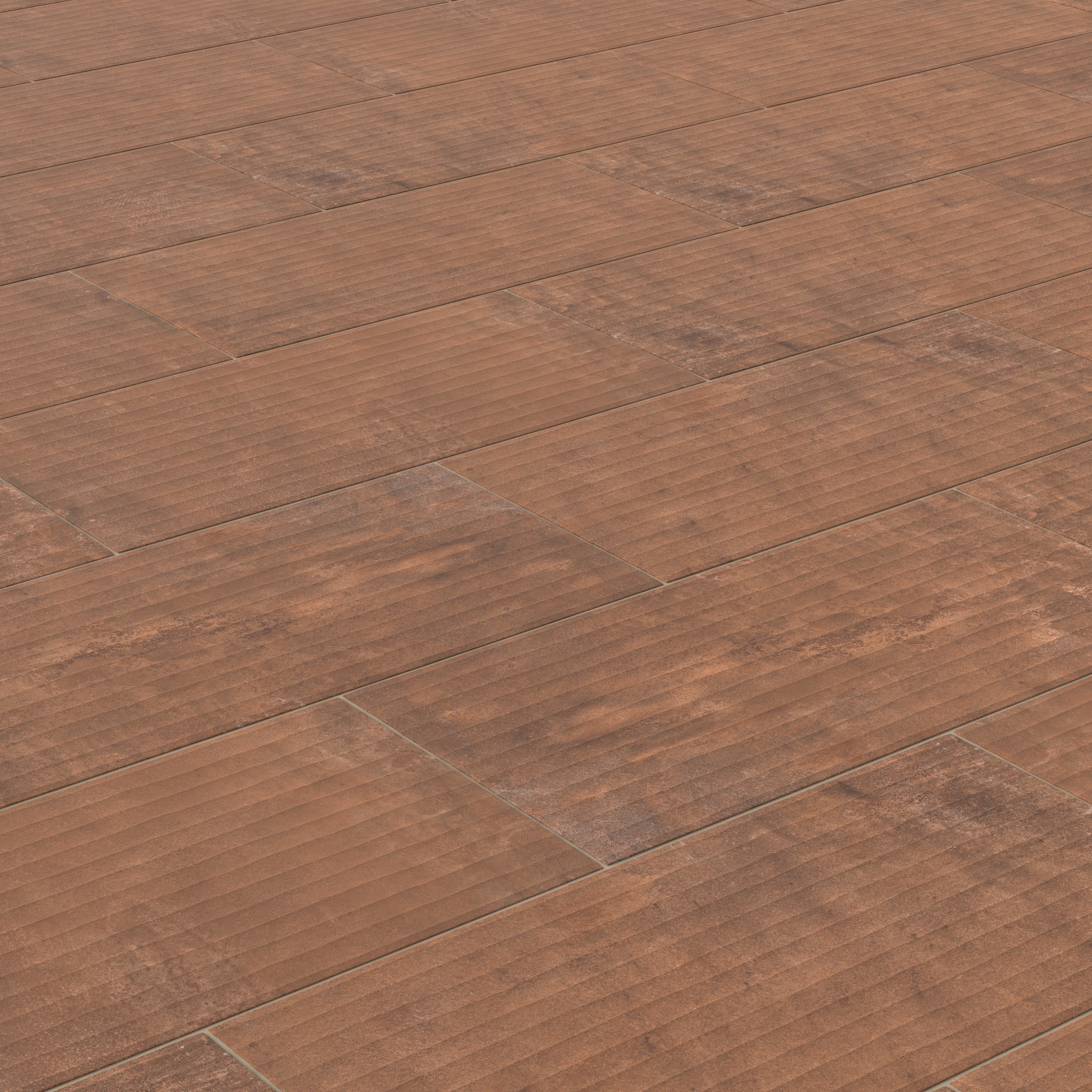 Kai 12x24 Flute Porcelain Tile in Terracotta