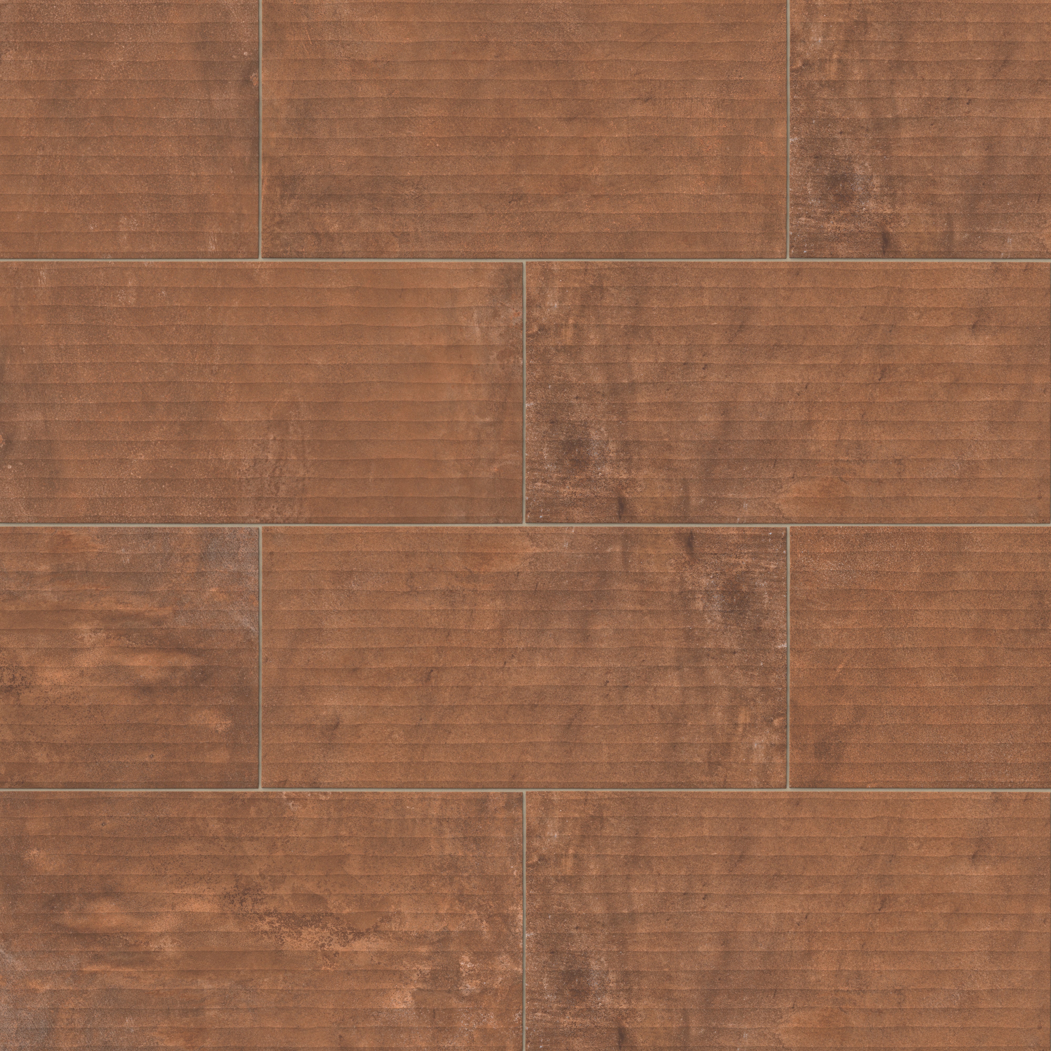 Kai 12x24 Flute Porcelain Tile in Terracotta