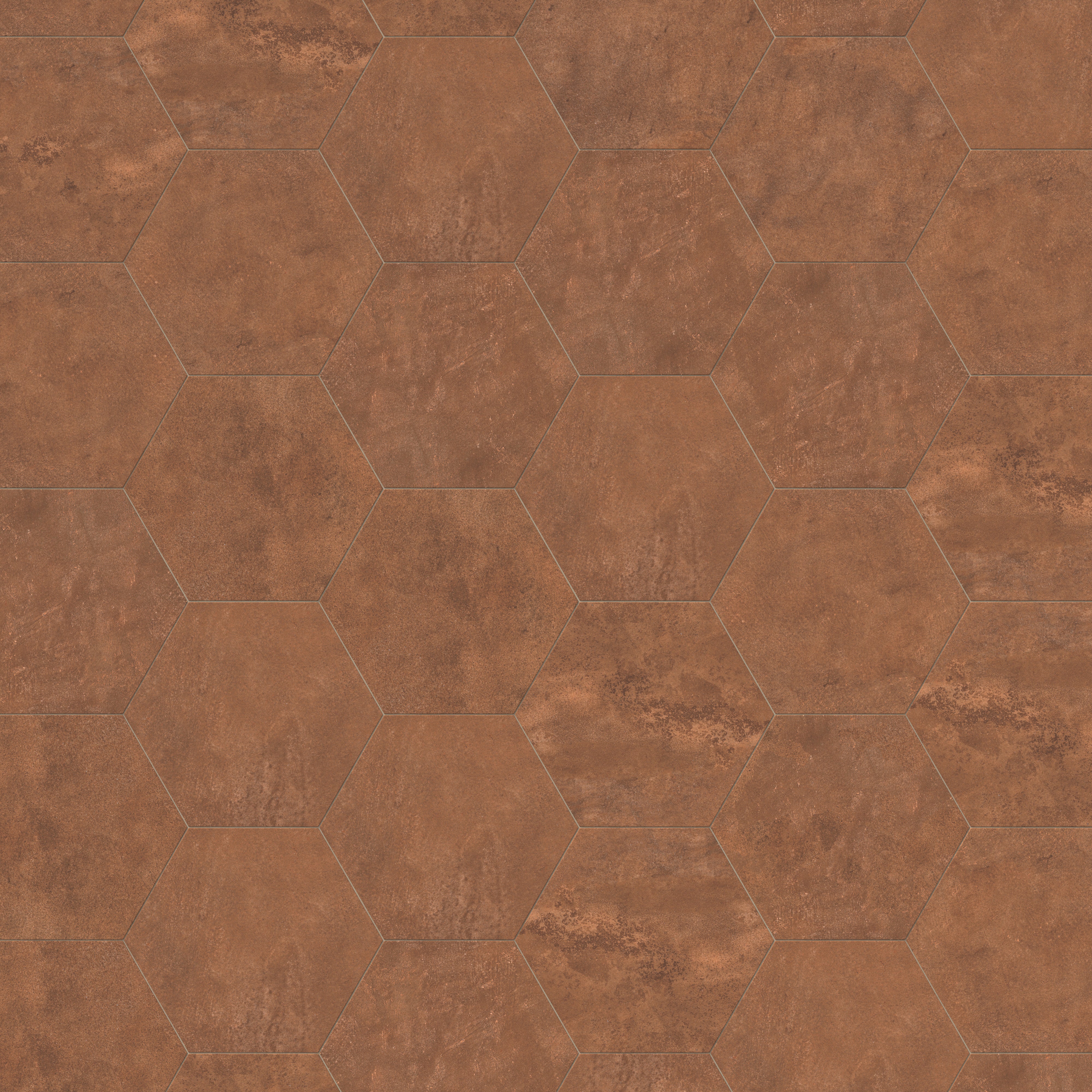 Kai 10x10 Matte Porcelain Hexagon Tile in Terracotta