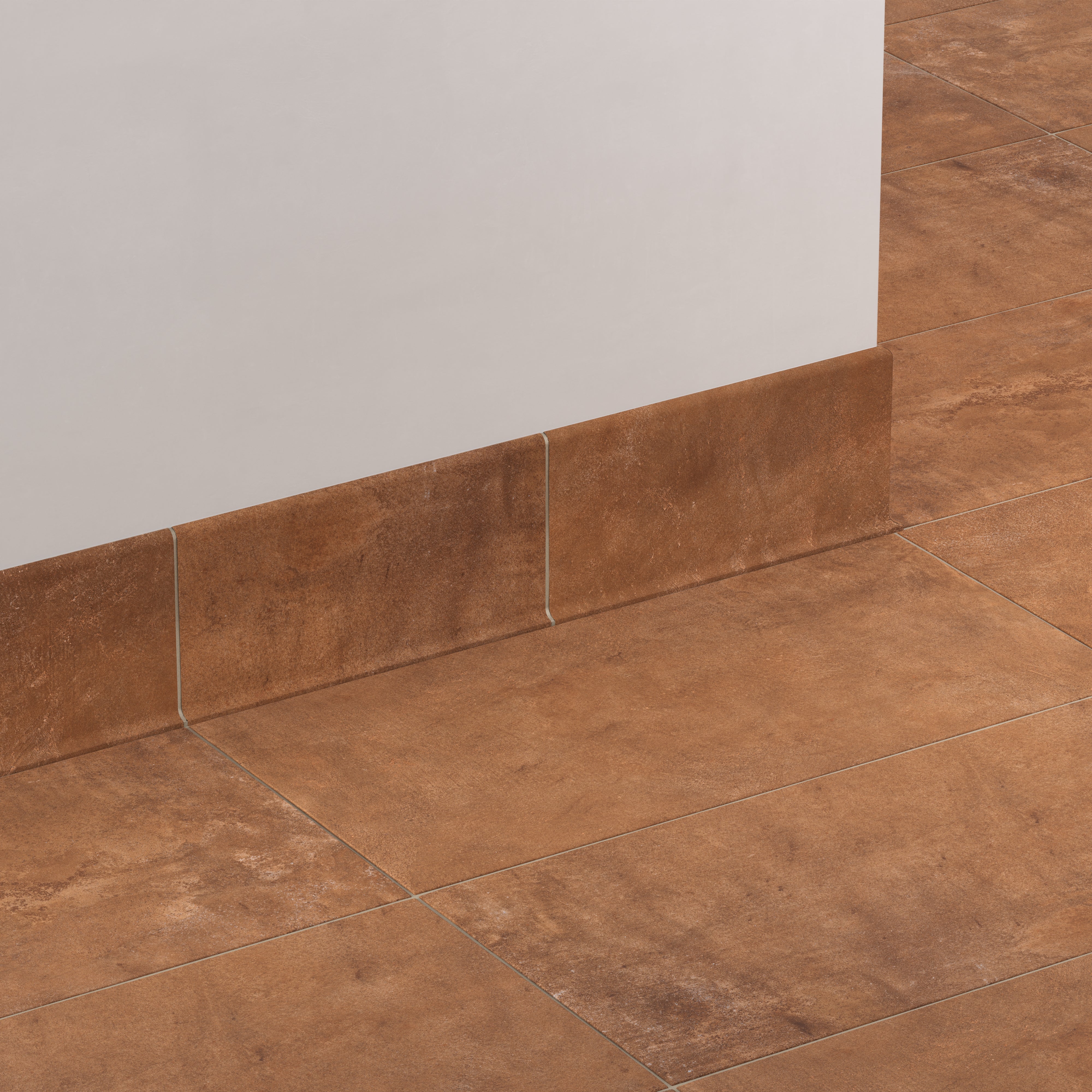 Kai 6x12 Cove Base Matte Porcelain Tile in Terracotta